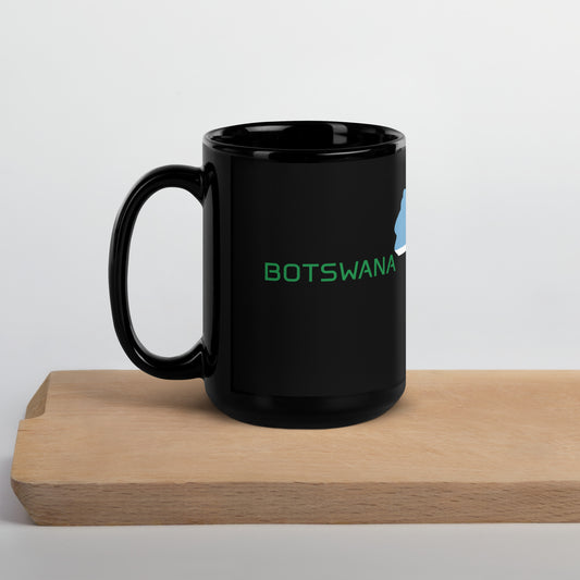 Botswana flag ceramic mug showing handle and print detail.