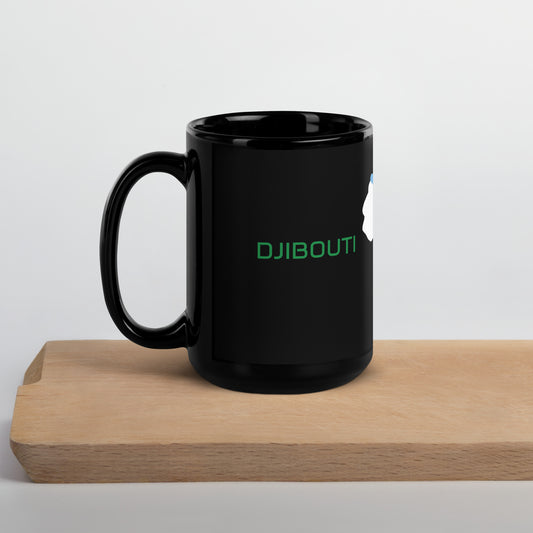 Djibouti flag ceramic mug showing handle and print detail.