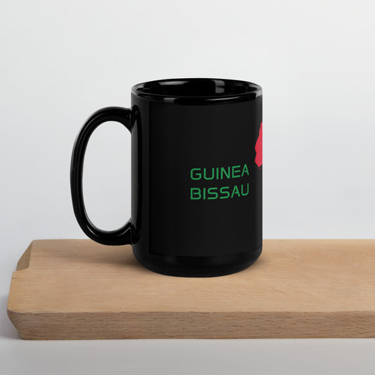 Guinea Bissau flag ceramic mug showing handle and print detail.
