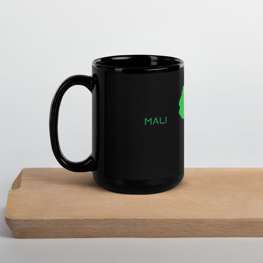 Mali flag ceramic mug showing handle and print detail.