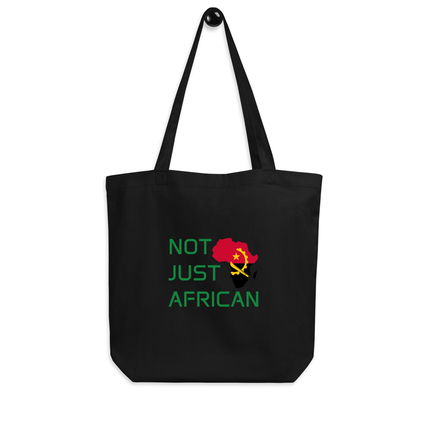 Tote bag featuring Africa silhouette filled with Angola Flag – Not Just African by Brush Africa