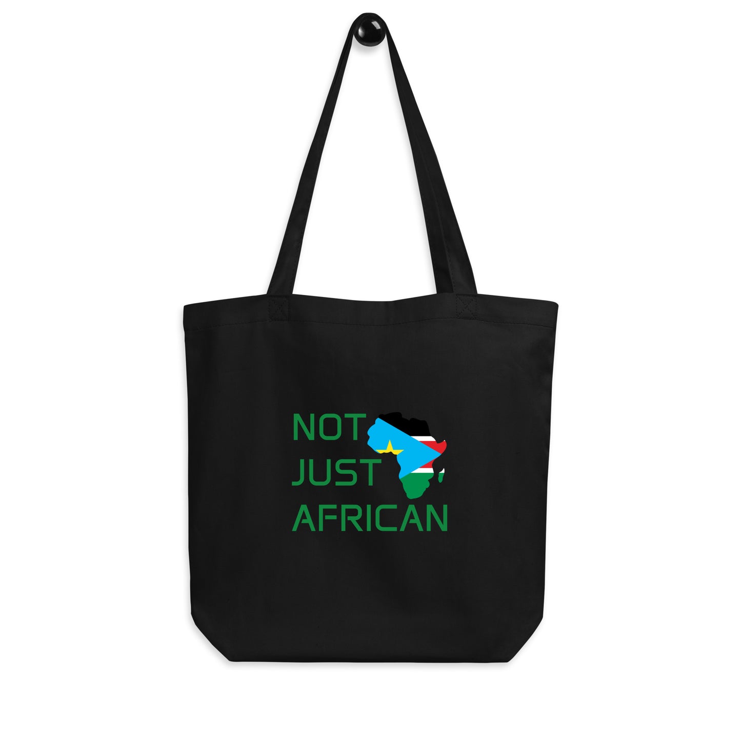 Tote bag featuring Africa silhouette filled with South Sudan Flag – Not Just African by Brush Africa
