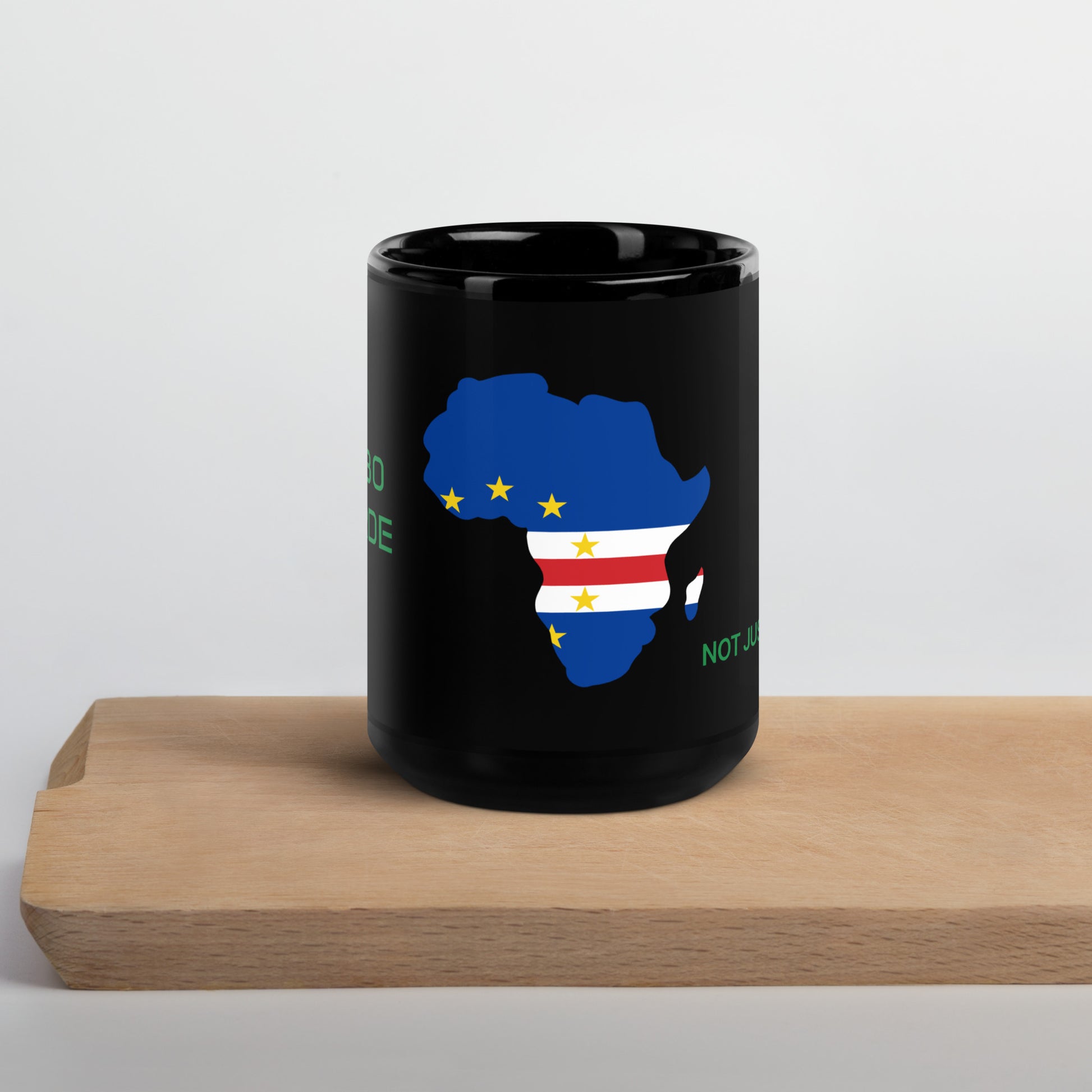 15oz Cabo Verde flag mug featuring Africa silhouette – Not Just African by Brush Africa