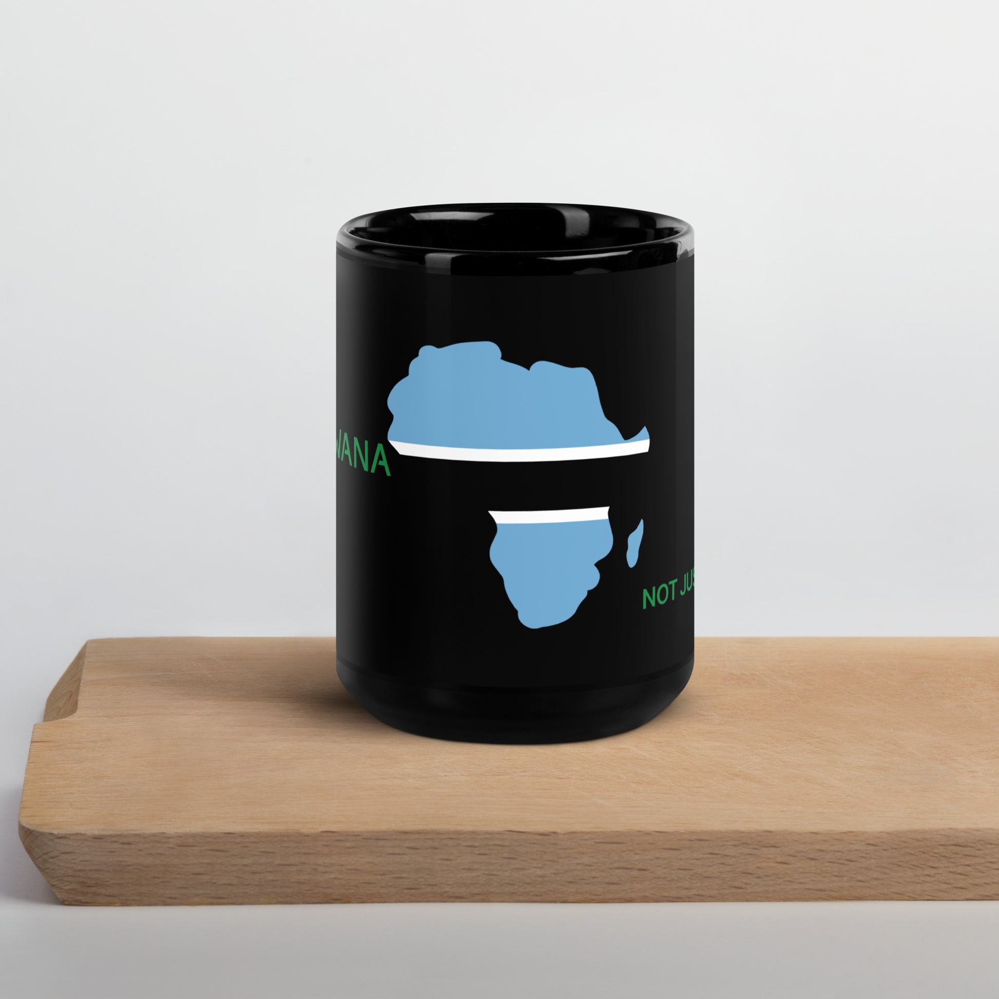 15oz Botswana flag mug featuring Africa silhouette – Not Just African by Brush Africa
