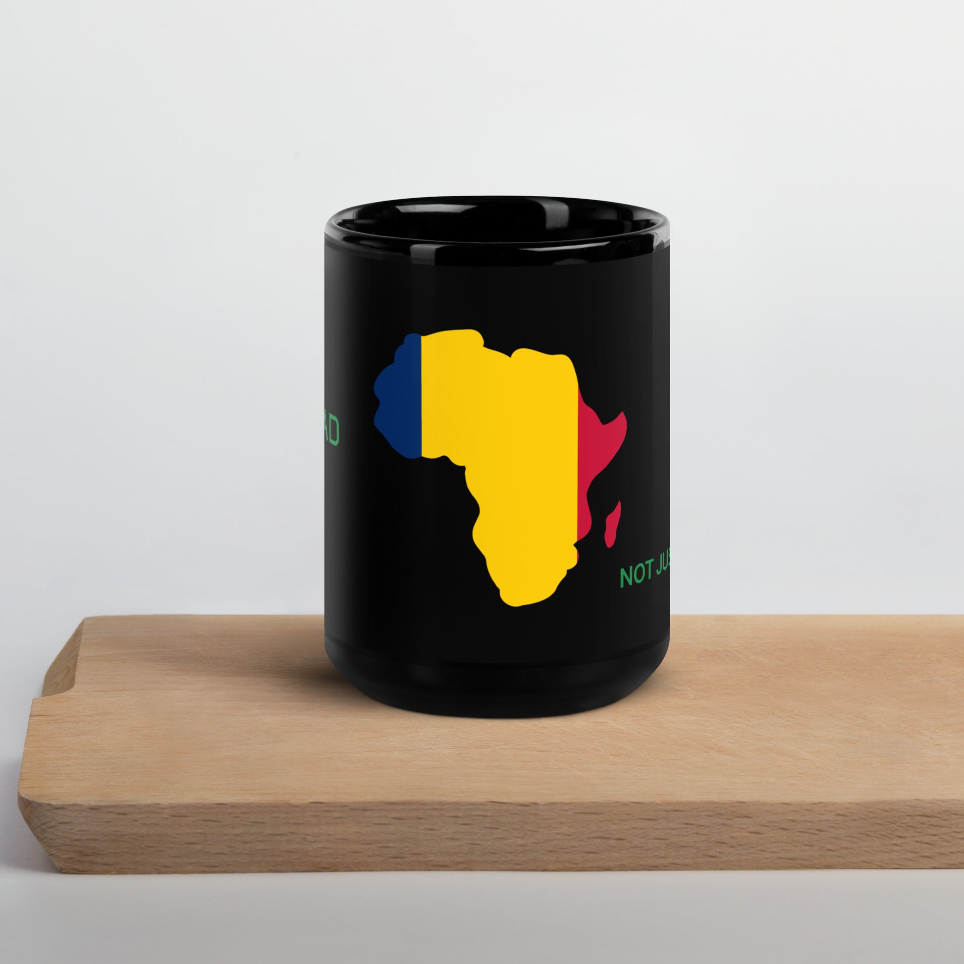 15oz Chad flag mug featuring Africa silhouette – Not Just African by Brush Africa
