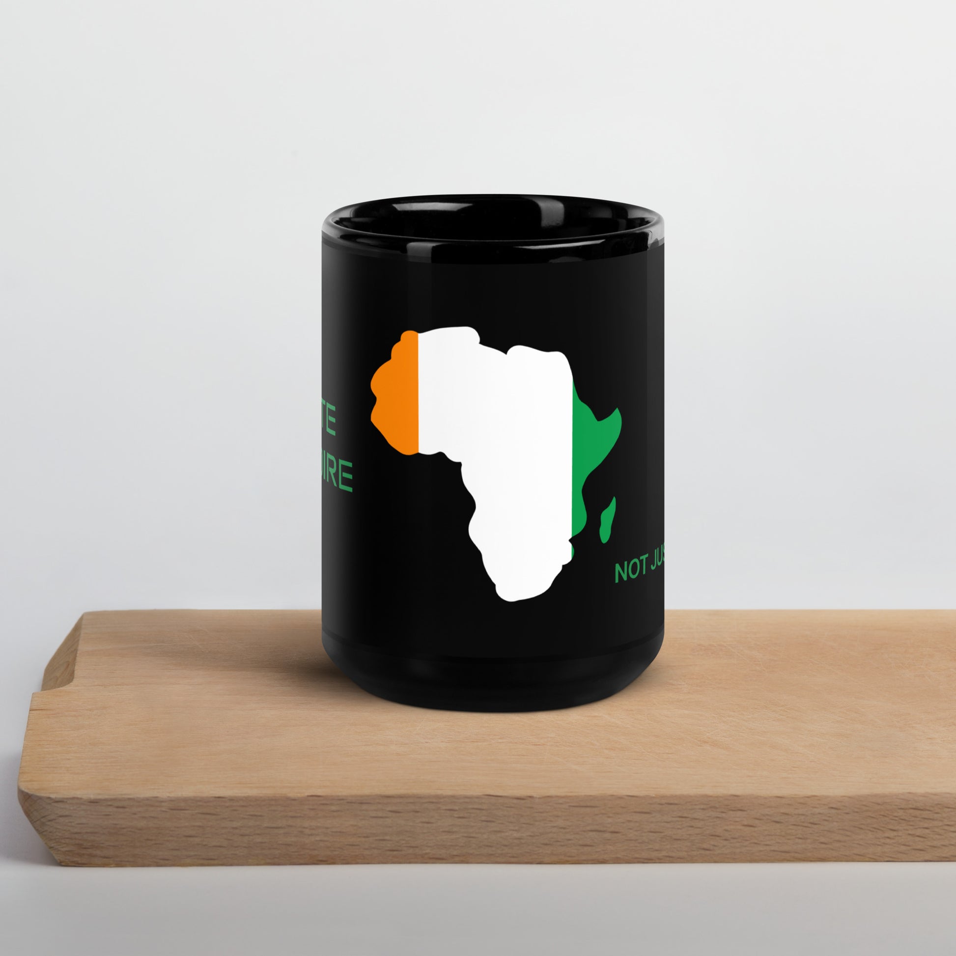 15oz Cote DIvoire flag mug featuring Africa silhouette – Not Just African by Brush Africa
