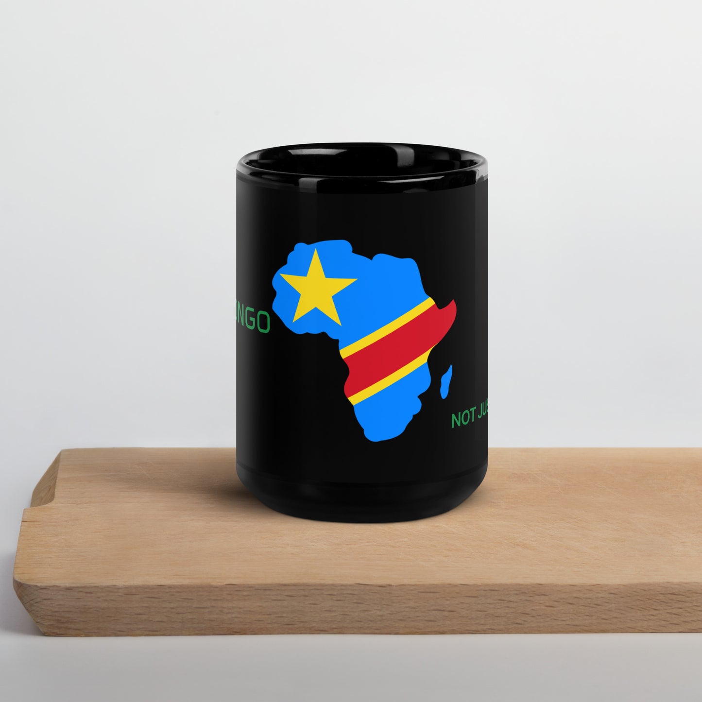 15oz DR Congo flag mug featuring Africa silhouette – Not Just African by Brush Africa
