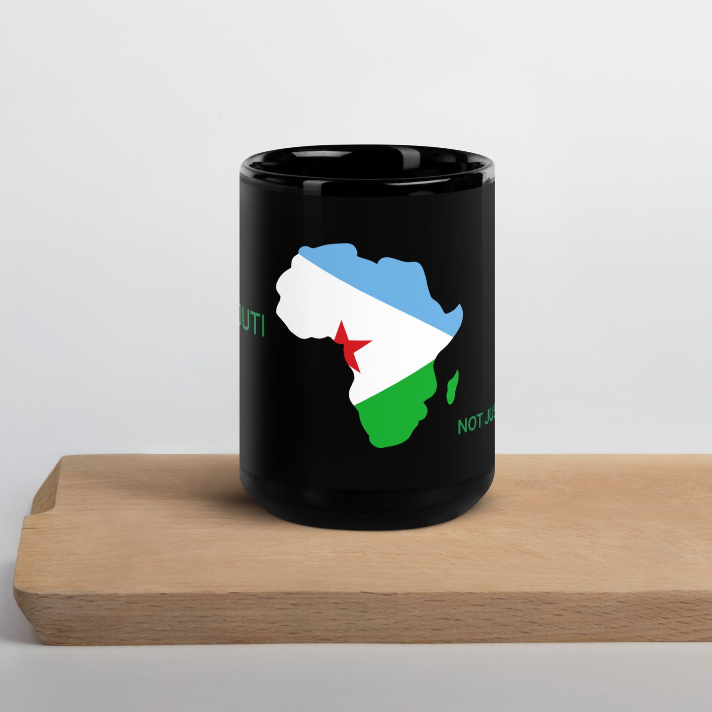 15oz Djibouti flag mug featuring Africa silhouette – Not Just African by Brush Africa
