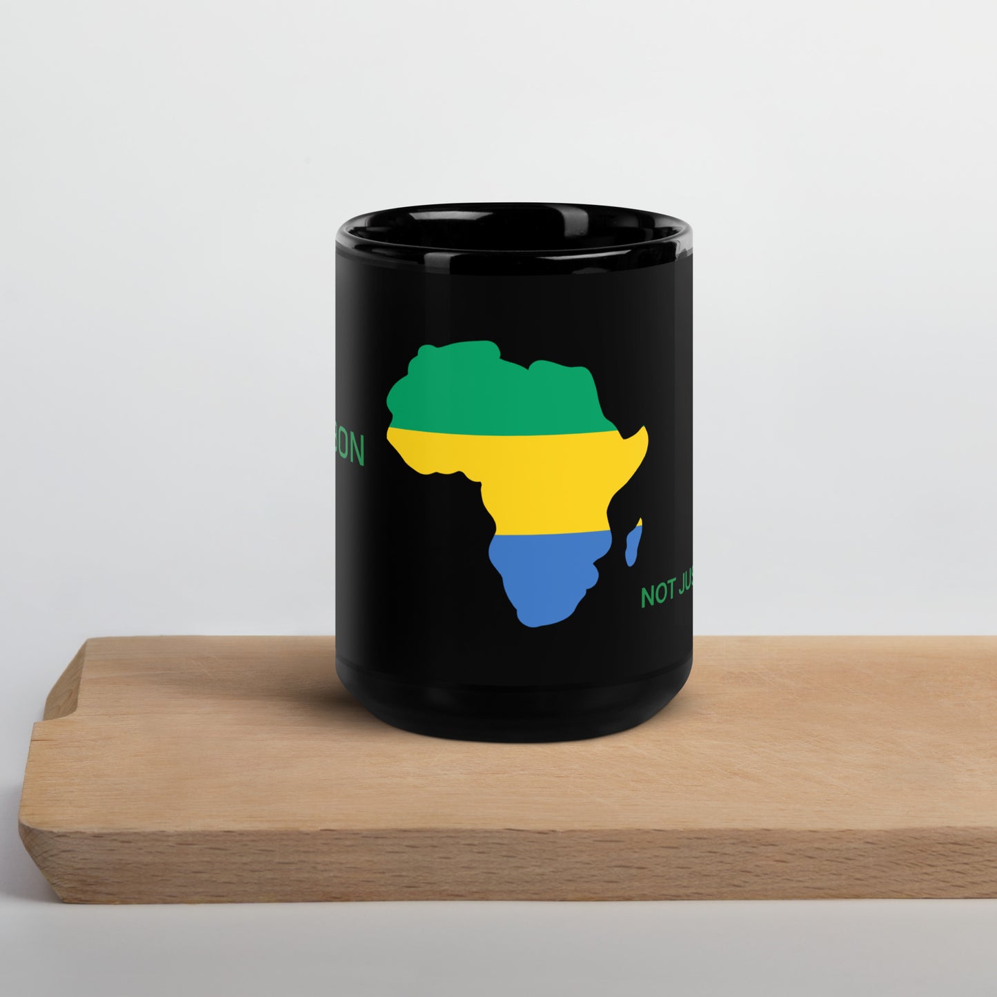 15oz Gabon flag mug featuring Africa silhouette – Not Just African by Brush Africa
