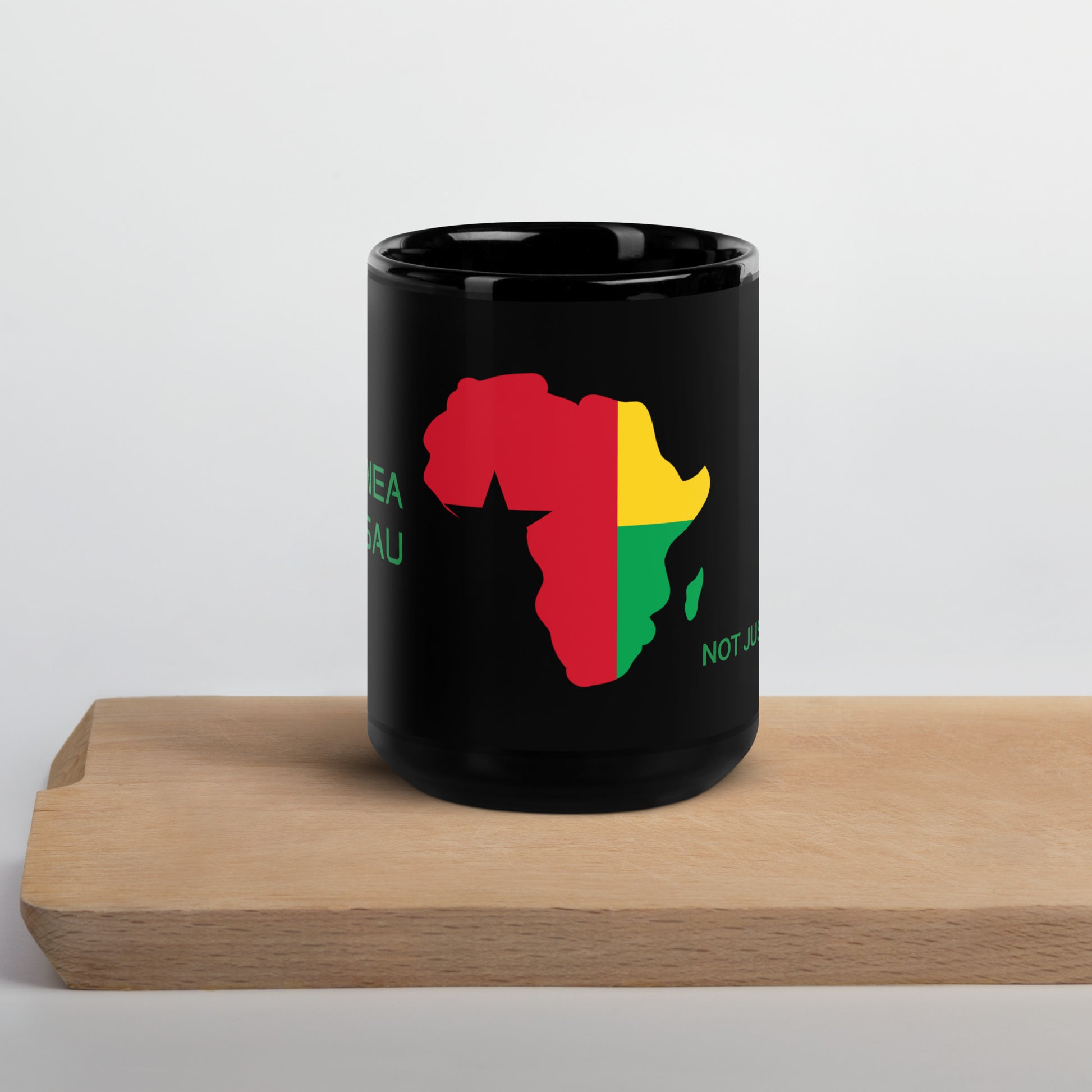 15oz Guinea Bissau flag mug featuring Africa silhouette – Not Just African by Brush Africa
