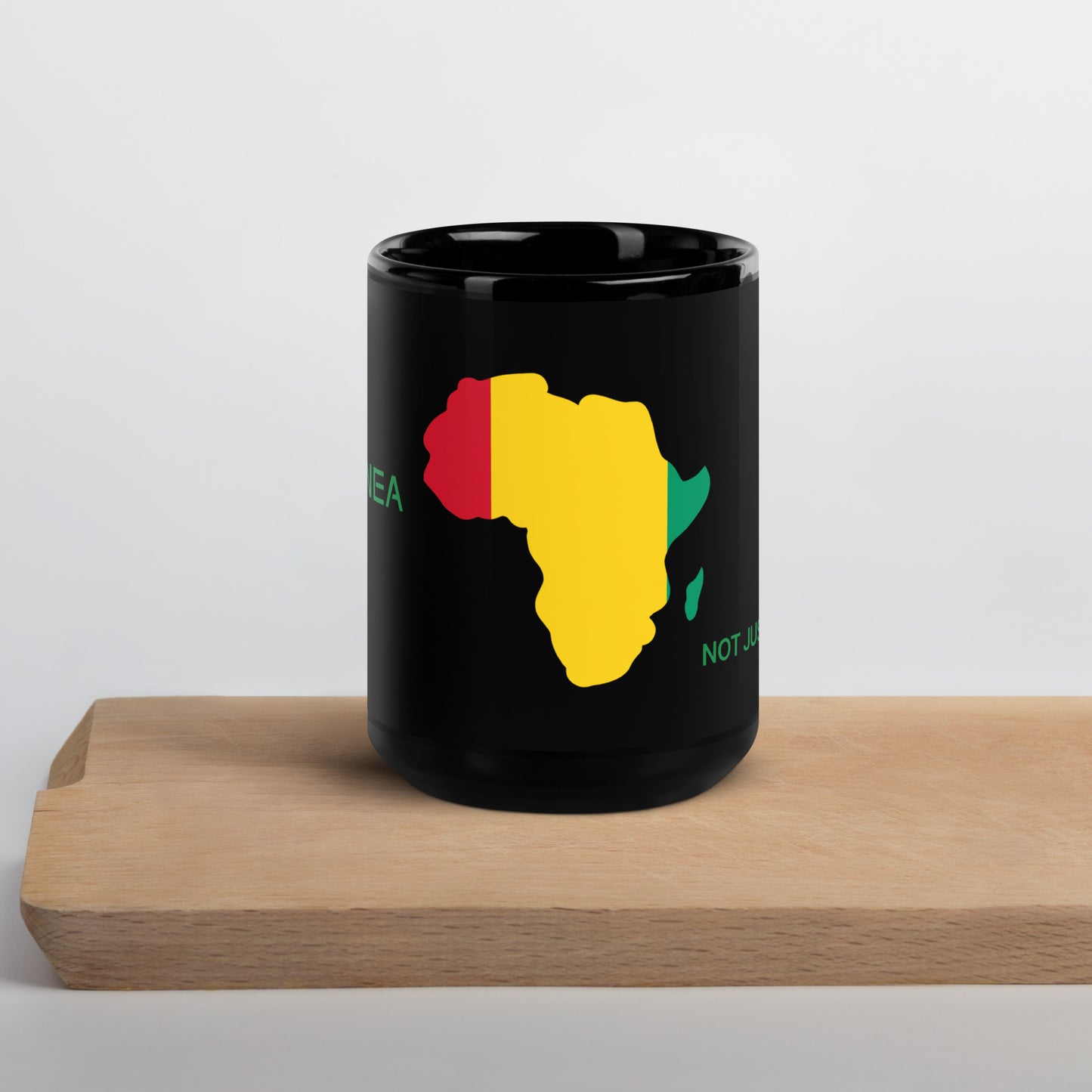 15oz Guinea flag mug featuring Africa silhouette – Not Just African by Brush Africa

