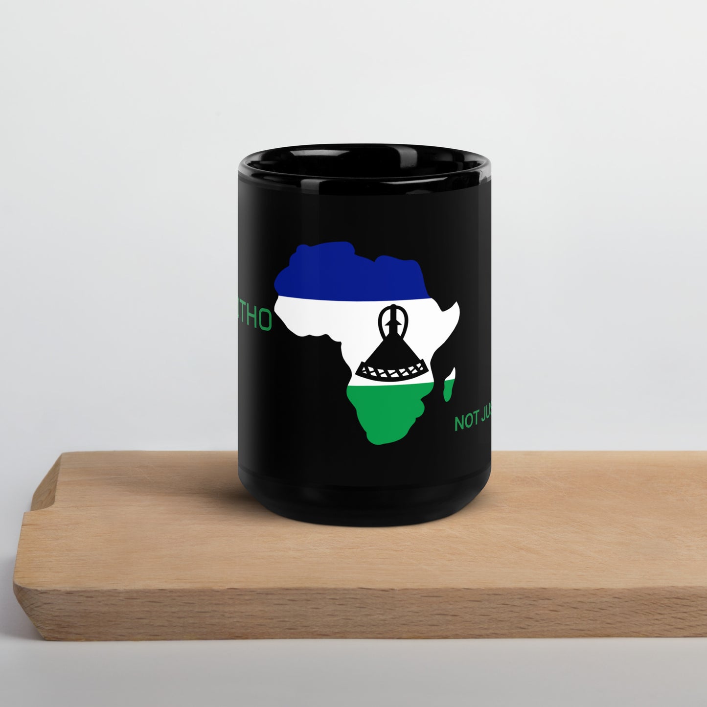 15oz Lesotho flag mug featuring Africa silhouette – Not Just African by Brush Africa
