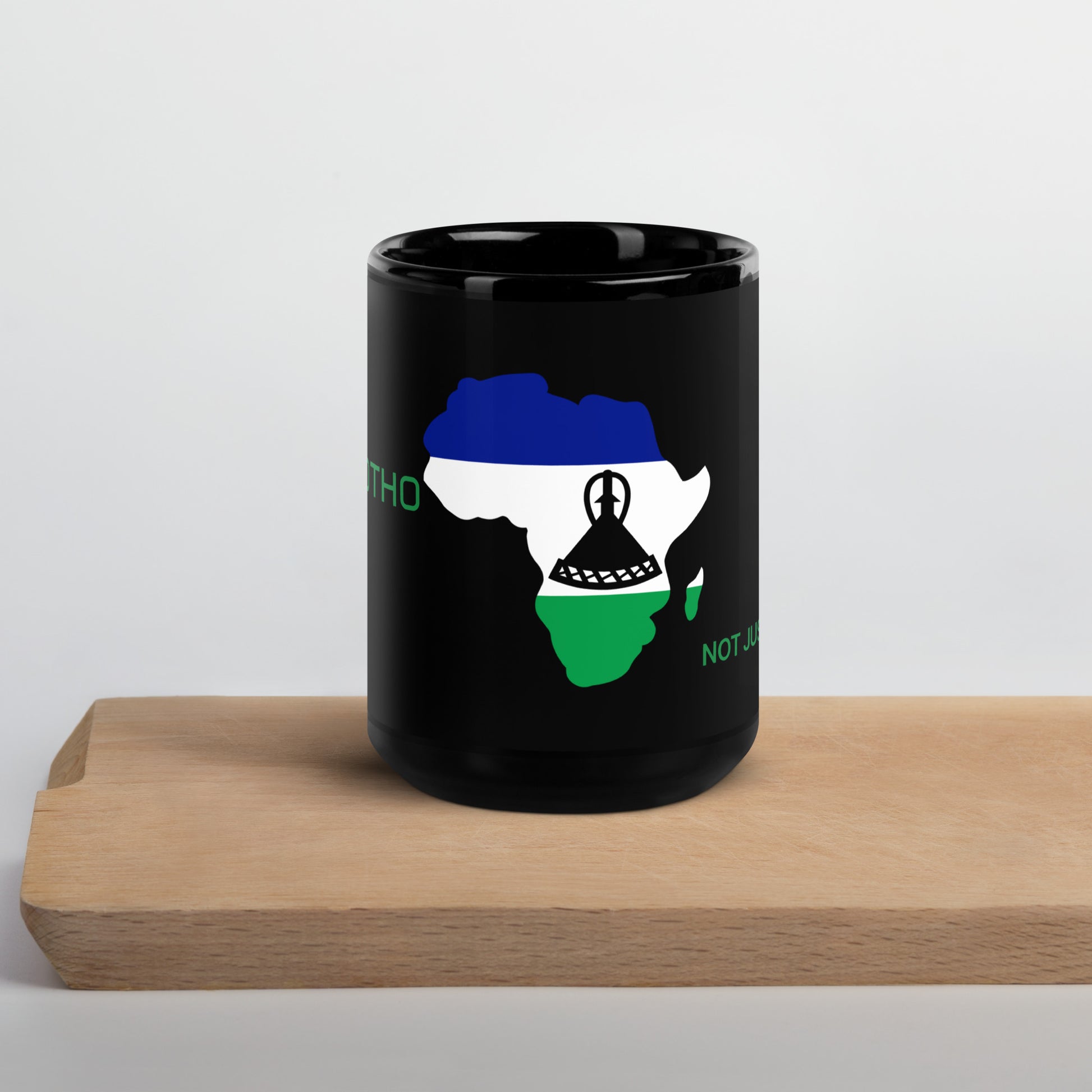 15oz Lesotho flag mug featuring Africa silhouette – Not Just African by Brush Africa
