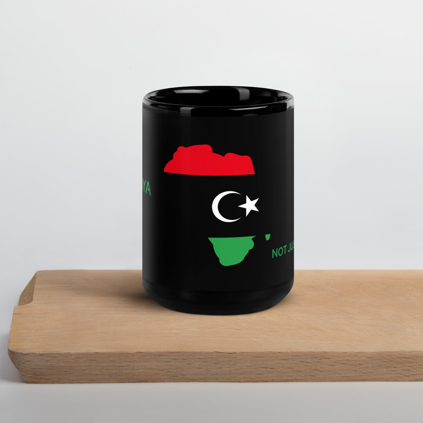 15oz Libya flag mug featuring Africa silhouette – Not Just African by Brush Africa