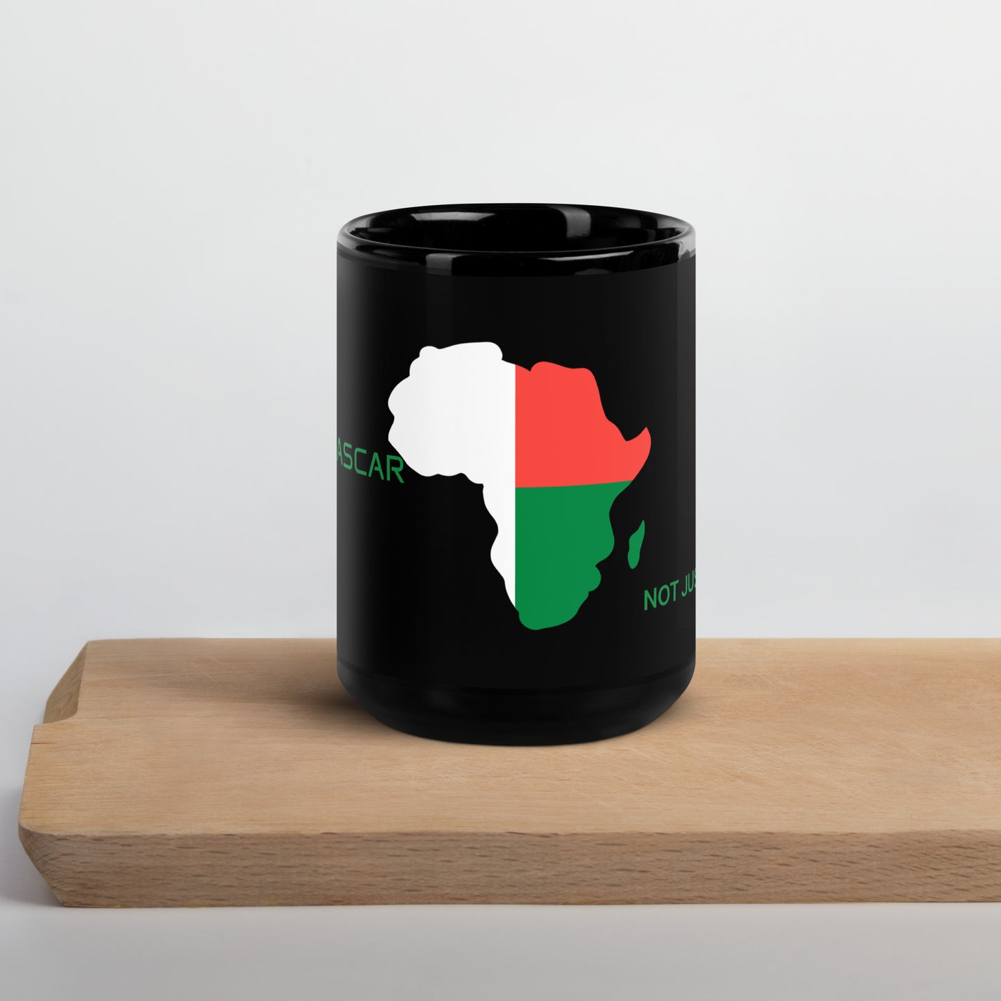 15oz Madagascar flag mug featuring Africa silhouette – Not Just African by Brush Africa