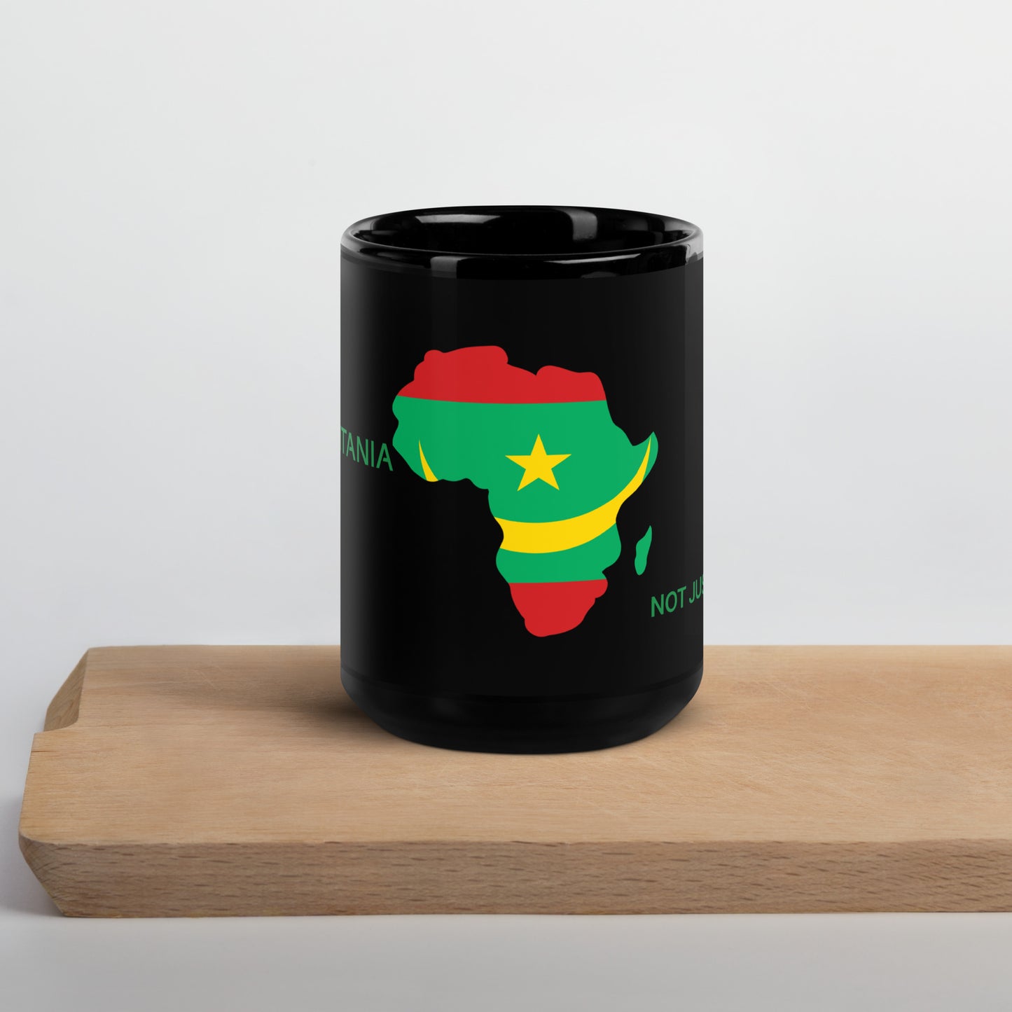 15oz Mauritania flag mug featuring Africa silhouette – Not Just African by Brush Africa
