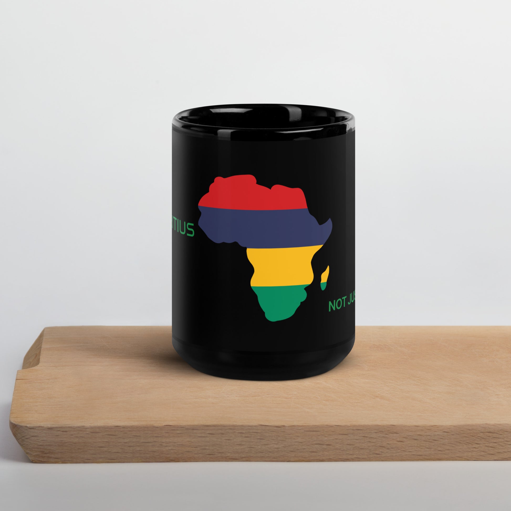 15oz Mauritius flag mug featuring Africa silhouette – Not Just African by Brush Africa
