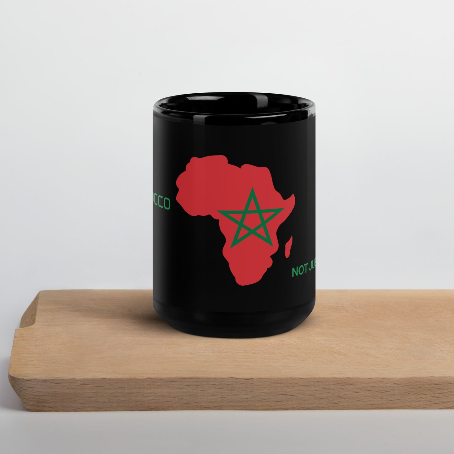 15oz Morocco flag mug featuring Africa silhouette – Not Just African by Brush Africa
