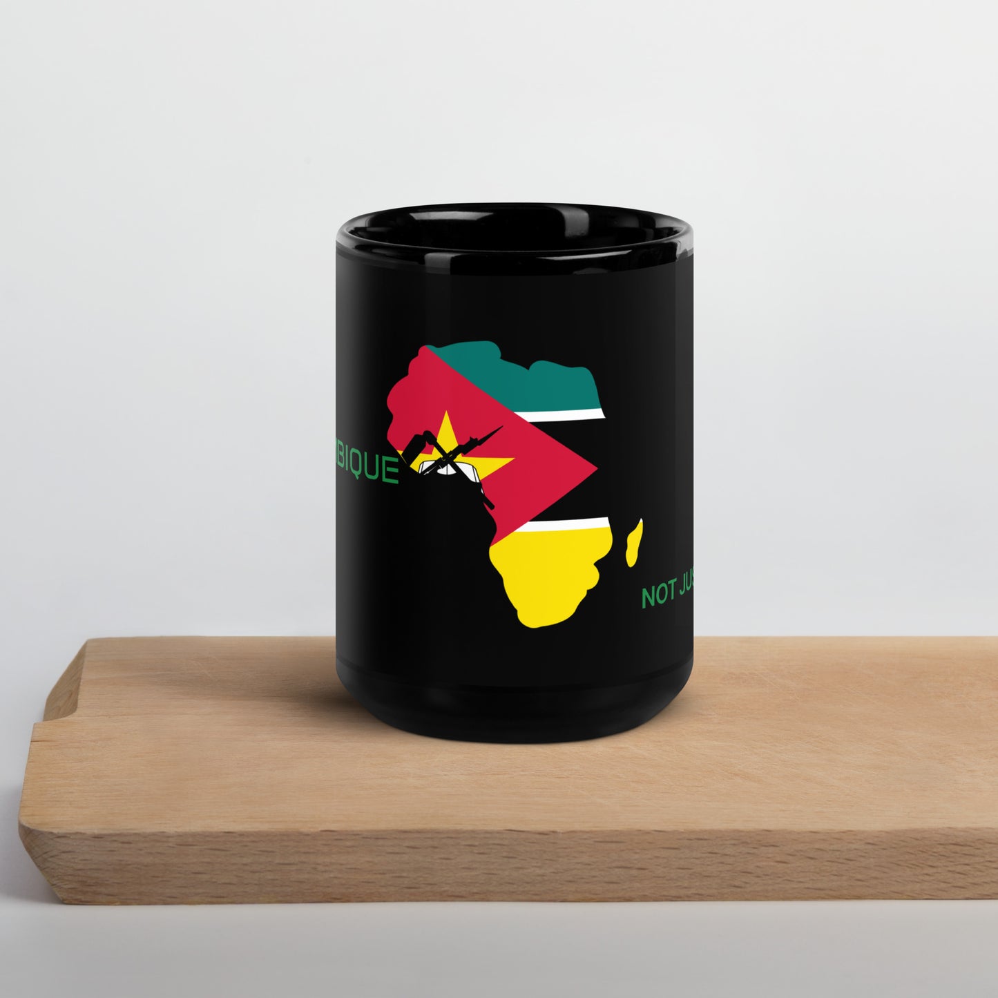 15oz Mozambique flag mug featuring Africa silhouette – Not Just African by Brush Africa
