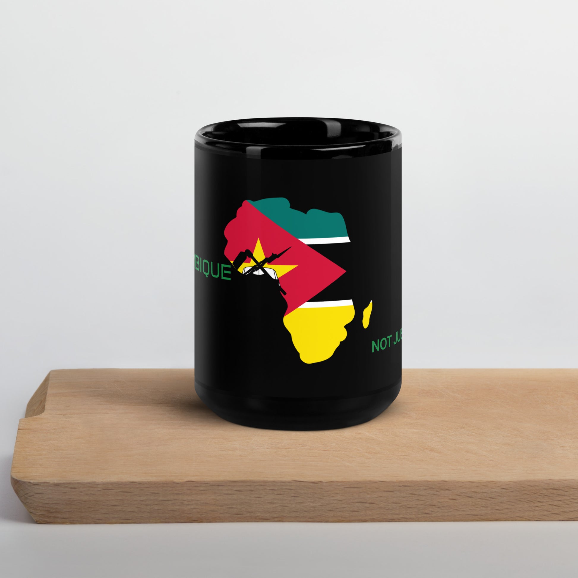 15oz Mozambique flag mug featuring Africa silhouette – Not Just African by Brush Africa
