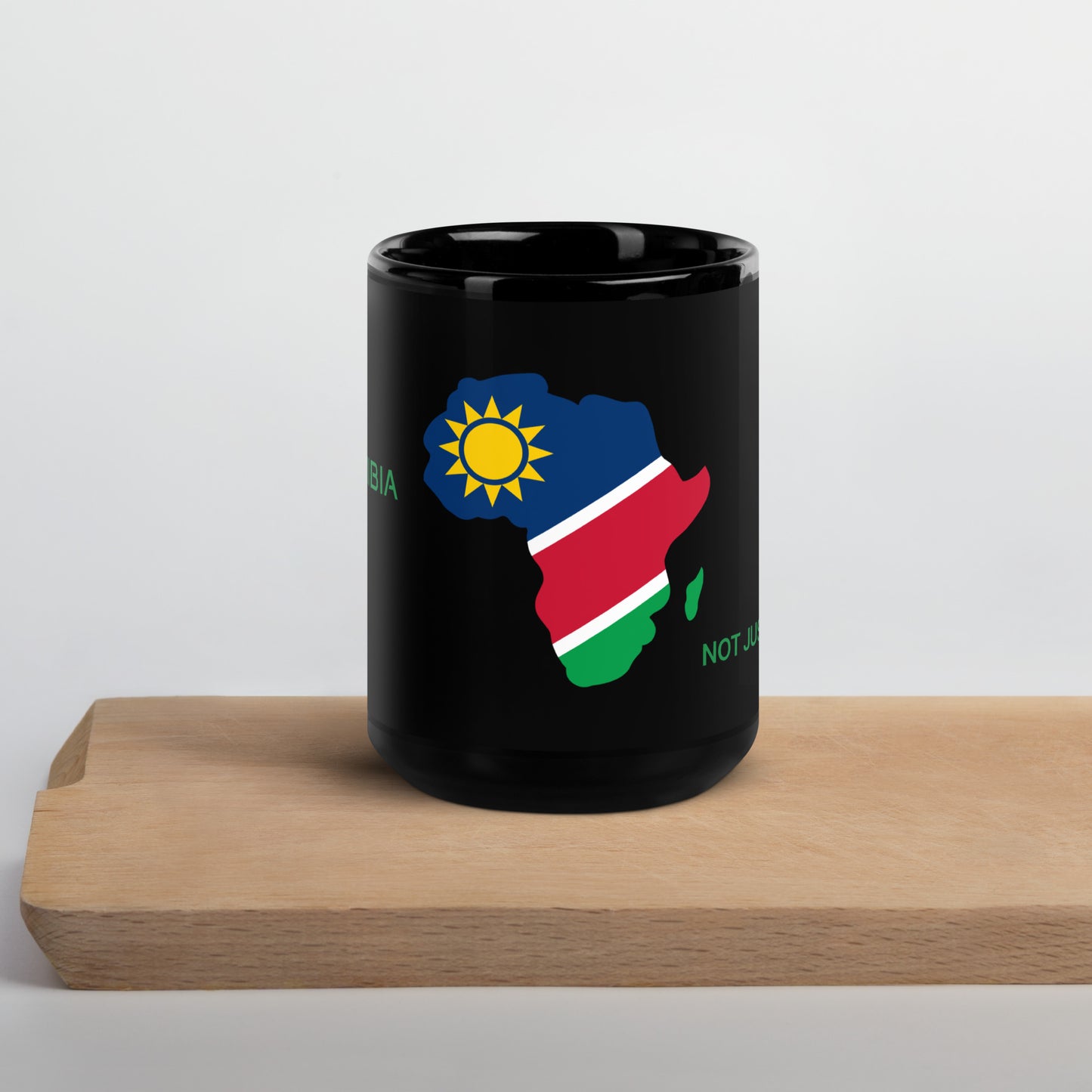 15oz Namibia flag mug featuring Africa silhouette – Not Just African by Brush Africa
