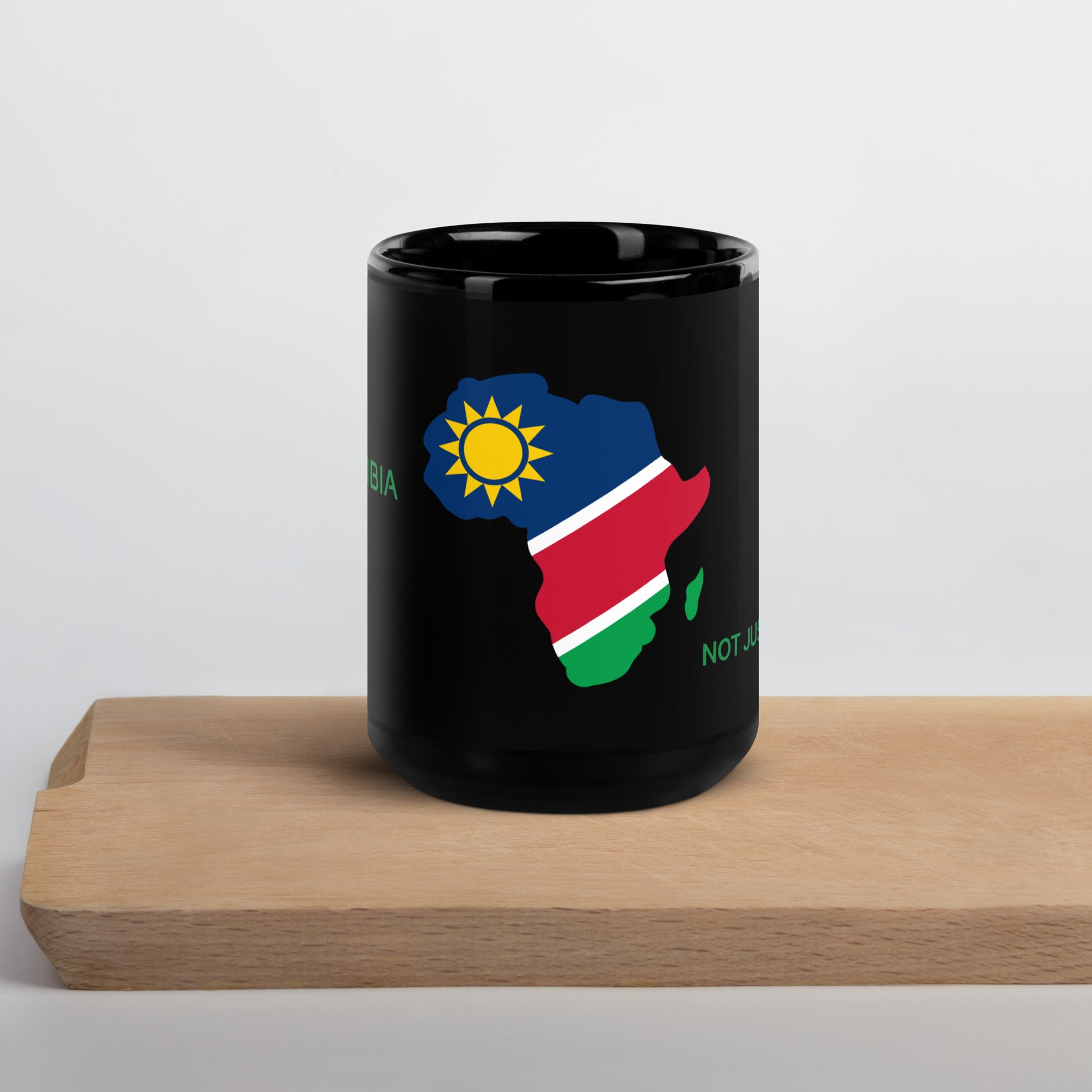 15oz Namibia flag mug featuring Africa silhouette – Not Just African by Brush Africa
