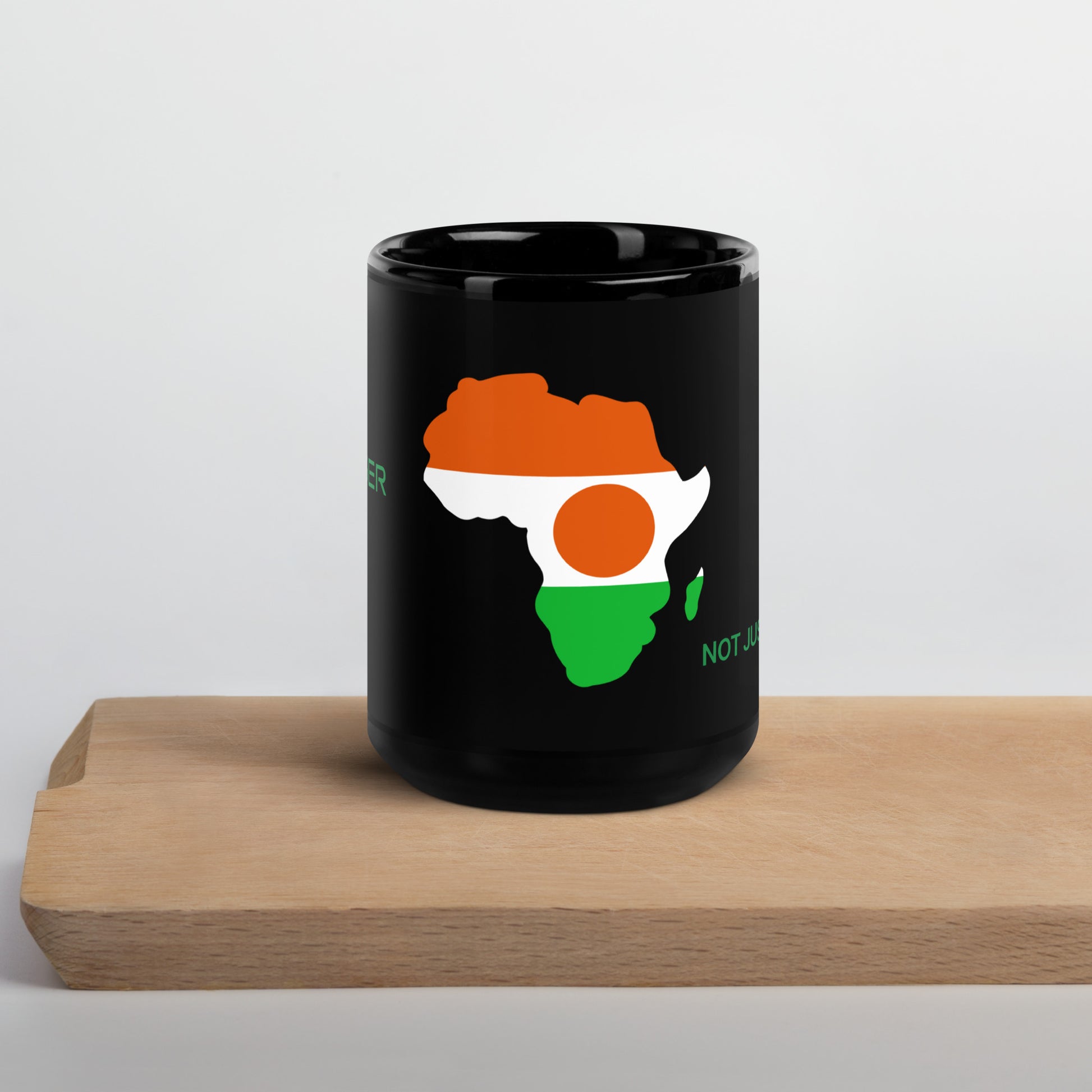 15oz Niger flag mug featuring Africa silhouette – Not Just African by Brush Africa
