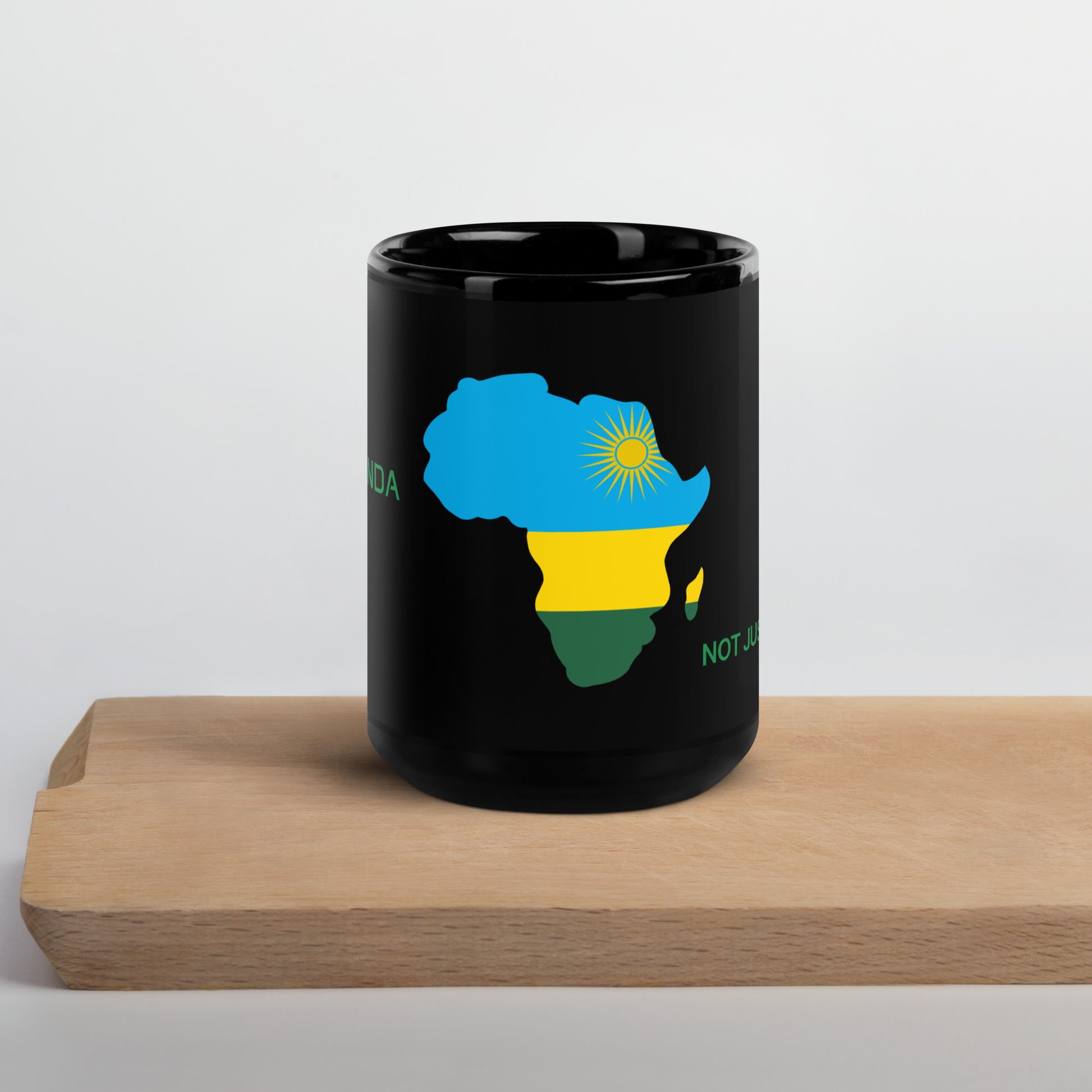 15oz Rwanda flag mug featuring Africa silhouette – Not Just African by Brush Africa
