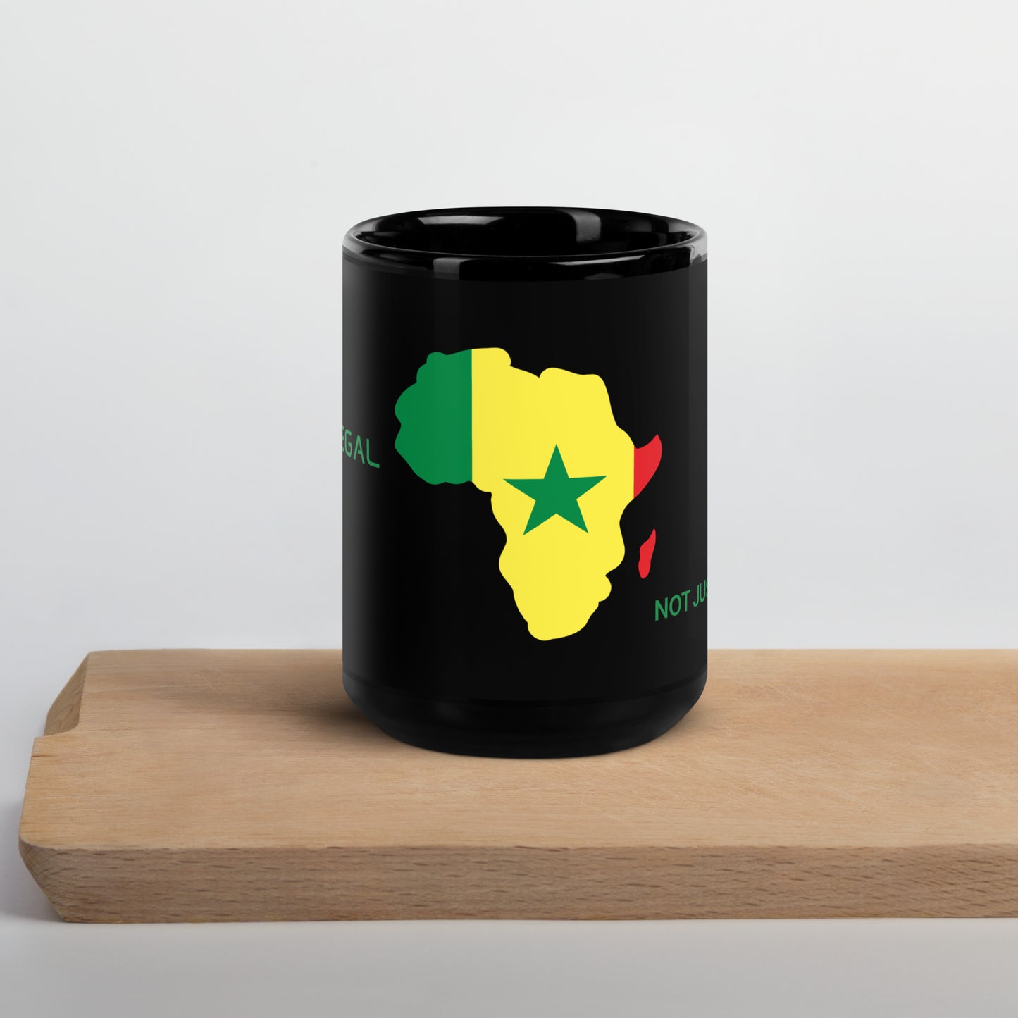 15oz Senegal flag mug featuring Africa silhouette – Not Just African by Brush Africa
