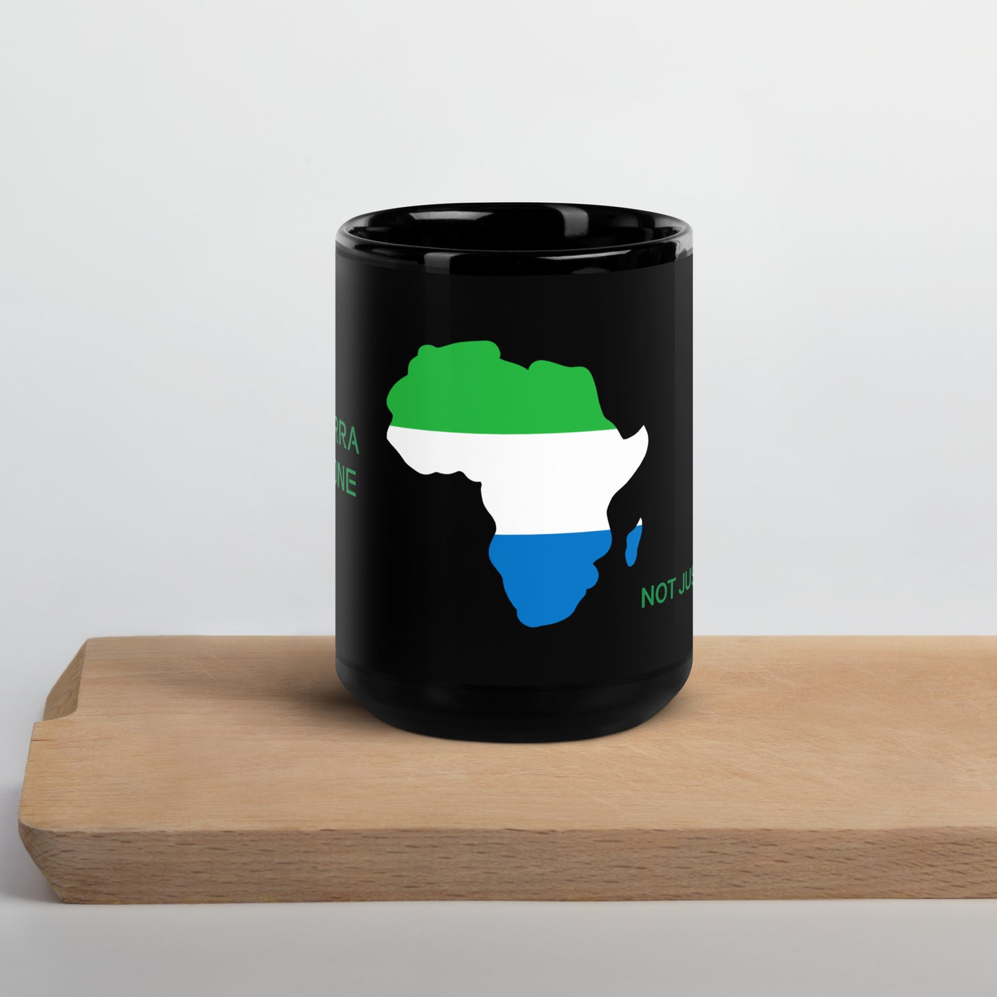 15oz Sierra Leone flag mug featuring Africa silhouette – Not Just African by Brush Africa
