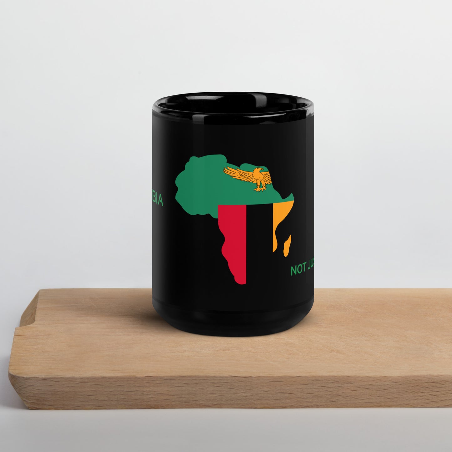 15oz Zambia flag mug featuring Africa silhouette – Not Just African by Brush Africa