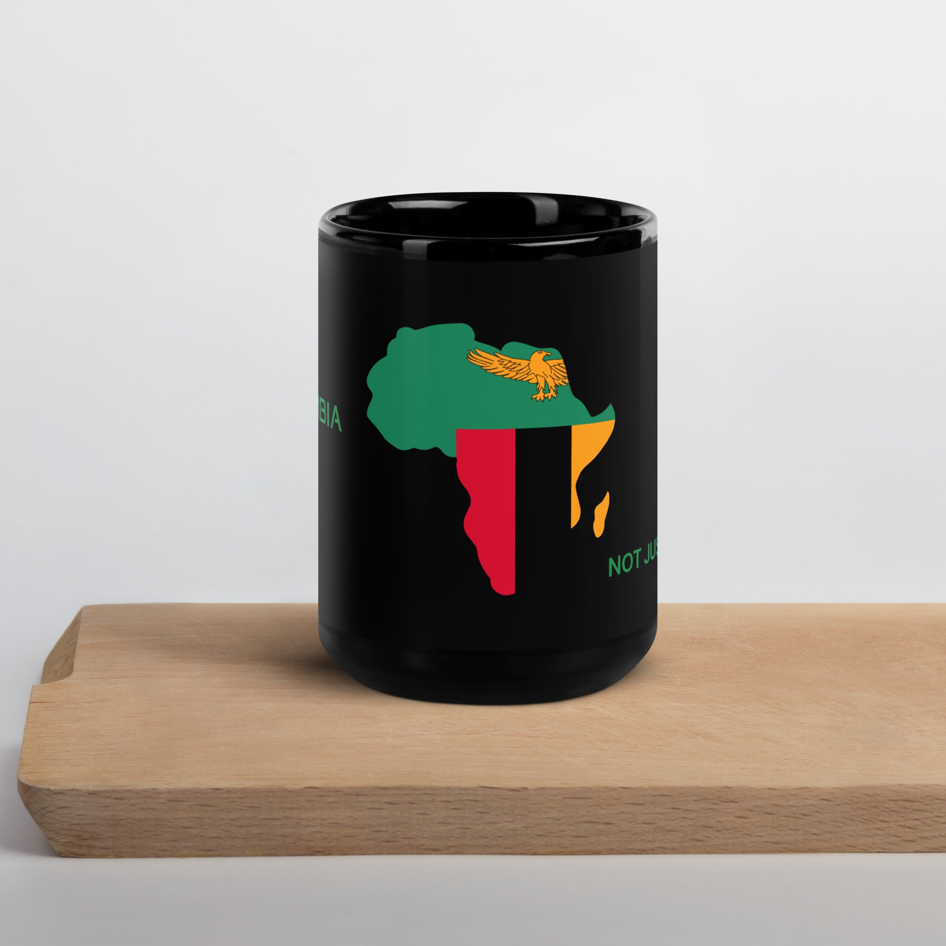 15oz Zambia flag mug featuring Africa silhouette – Not Just African by Brush Africa
