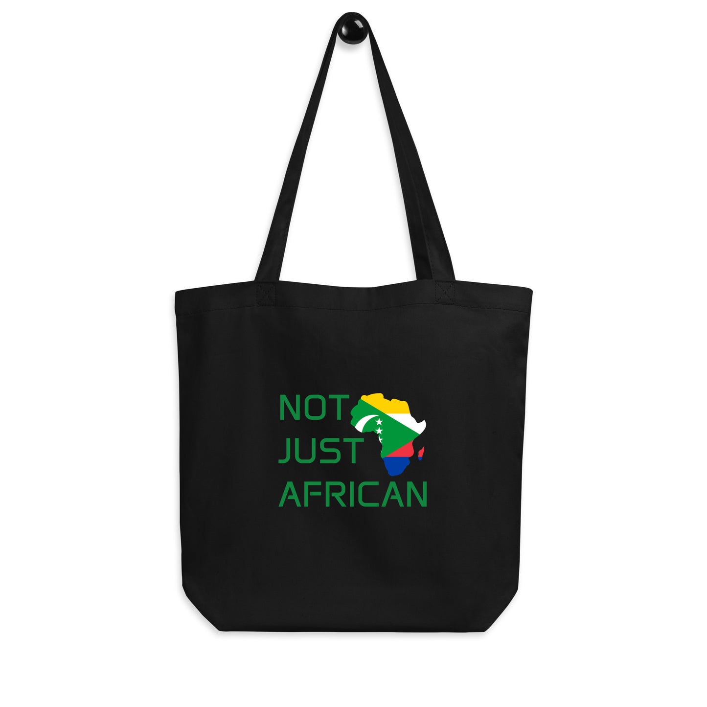 Tote bag featuring Africa silhouette filled with Comoros Flag – Not Just African by Brush Africa