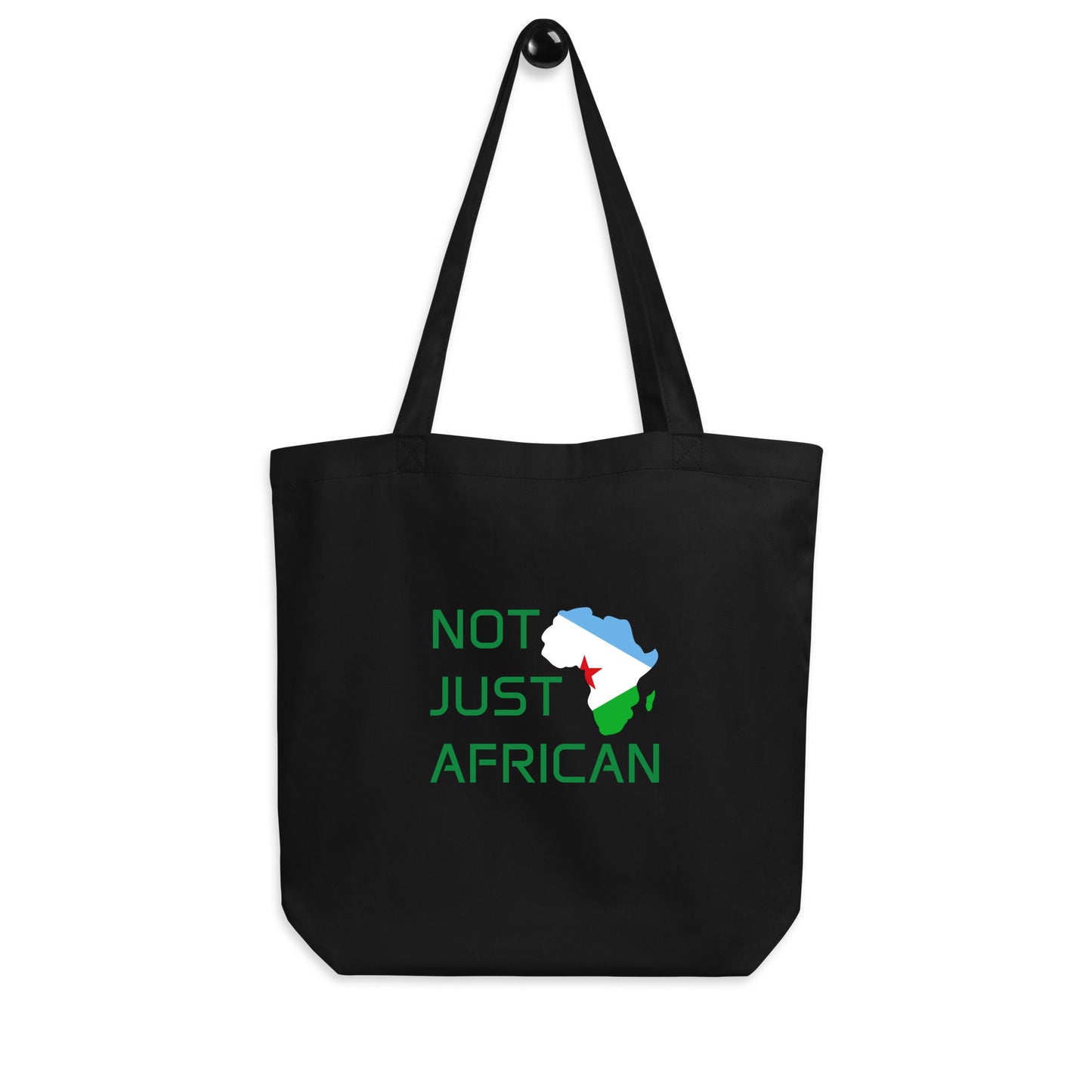 Tote bag featuring Africa silhouette filled with Djibouti Flag – Not Just African by Brush Africa
