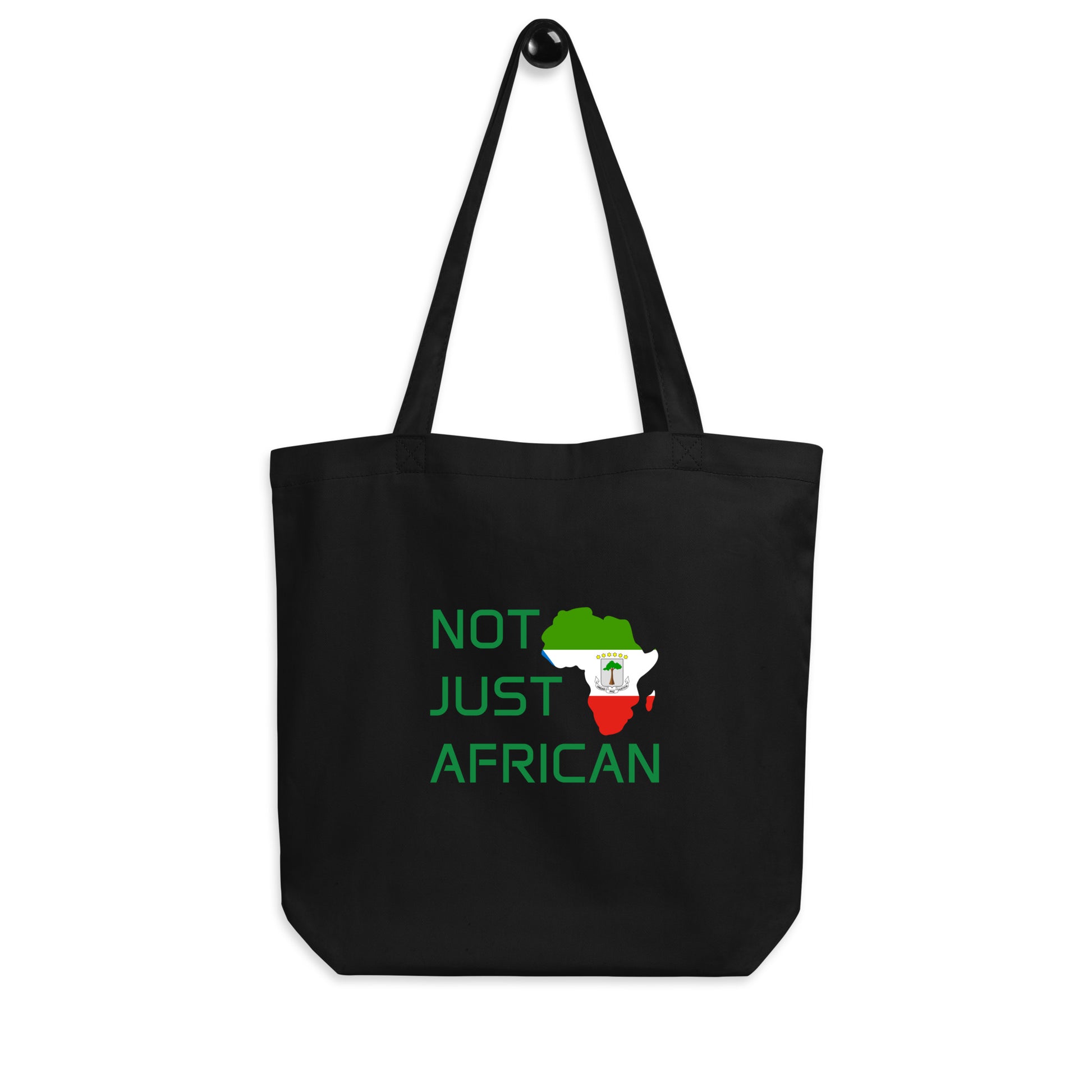 Tote bag featuring Africa silhouette filled with Equatorial Guinea Flag – Not Just African by Brush Africa
