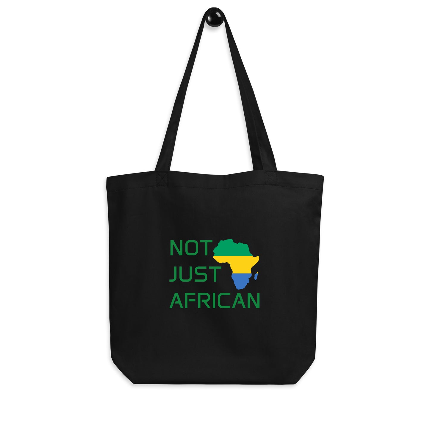 Tote bag featuring Africa silhouette filled with Gabon Flag – Not Just African by Brush Africa
