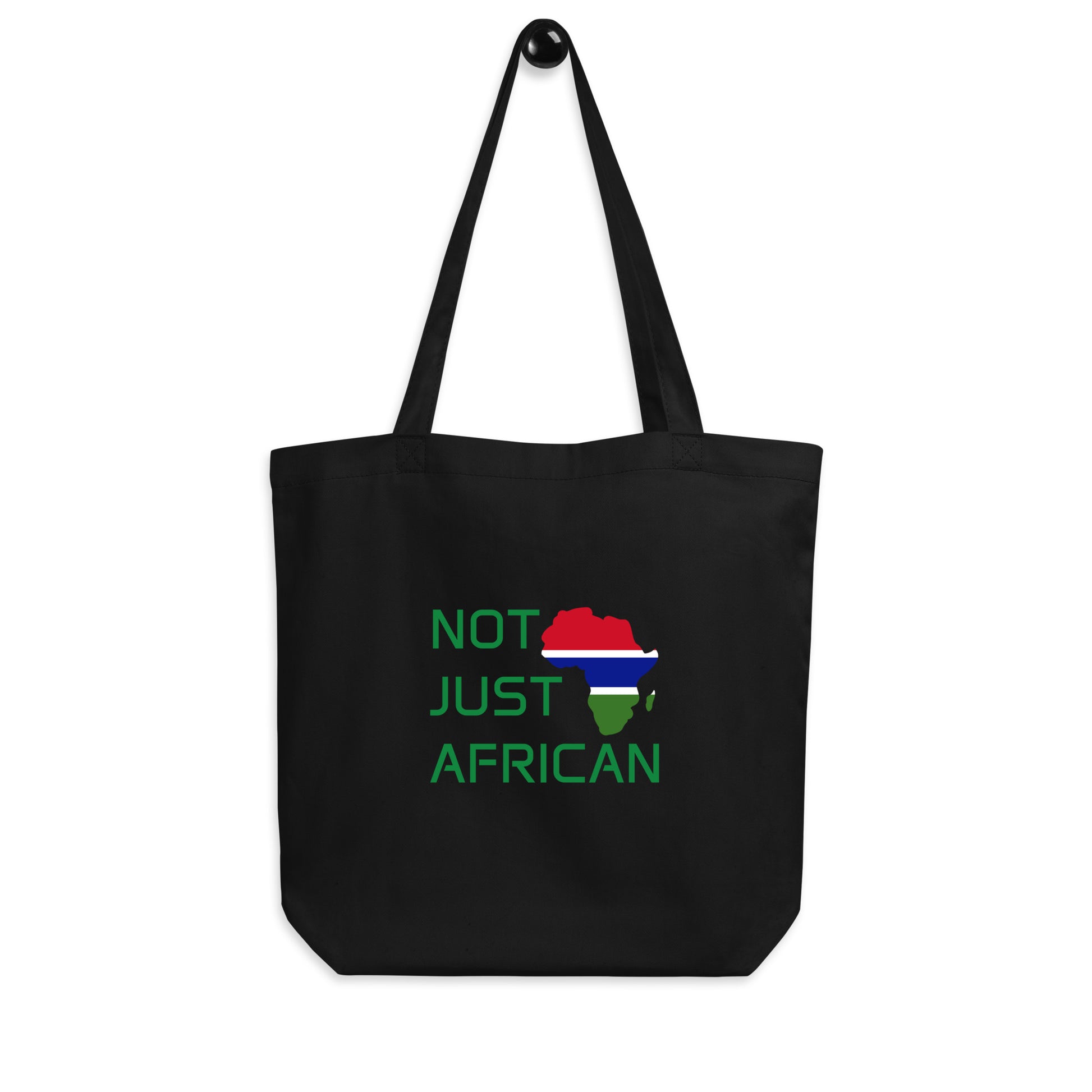 Tote bag featuring Africa silhouette filled with Gambia Flag – Not Just African by Brush Africa