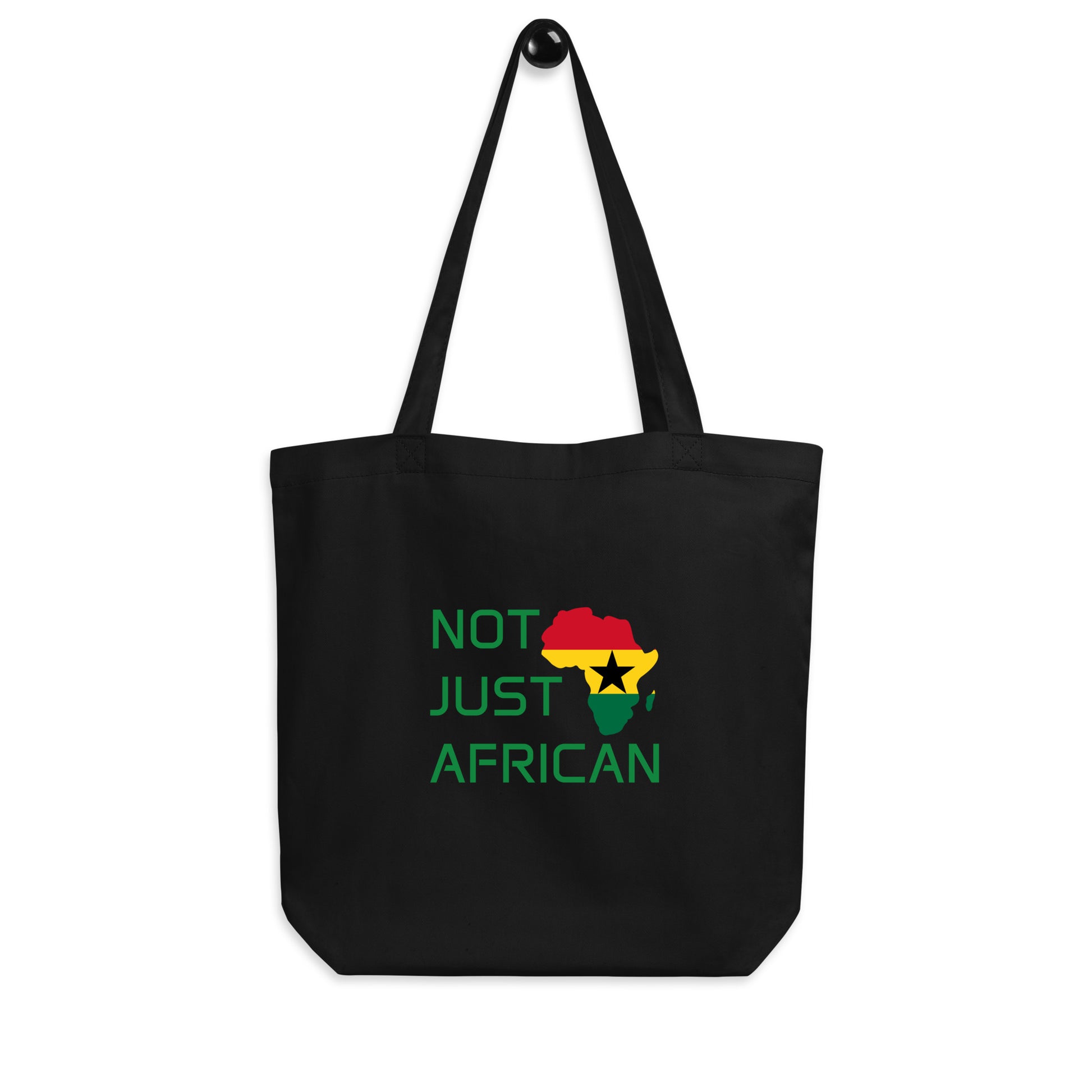 Tote bag featuring Africa silhouette filled with Ghana Flag – Not Just African by Brush Africa

