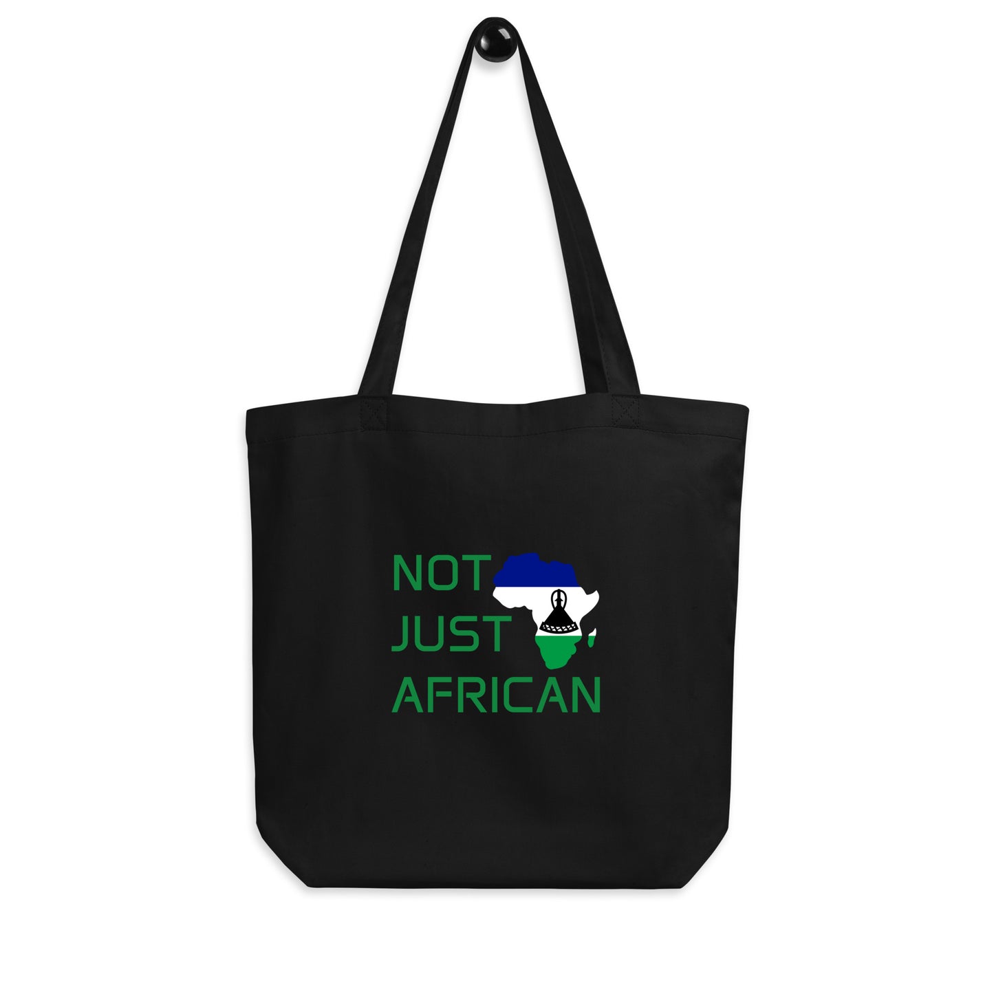 Tote bag featuring Africa silhouette filled with Lesotho Flag – Not Just African by Brush Africa
