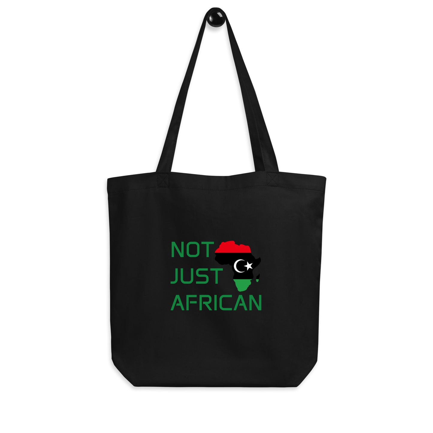 Tote bag featuring Africa silhouette filled with Libya Flag – Not Just African by Brush Africa
