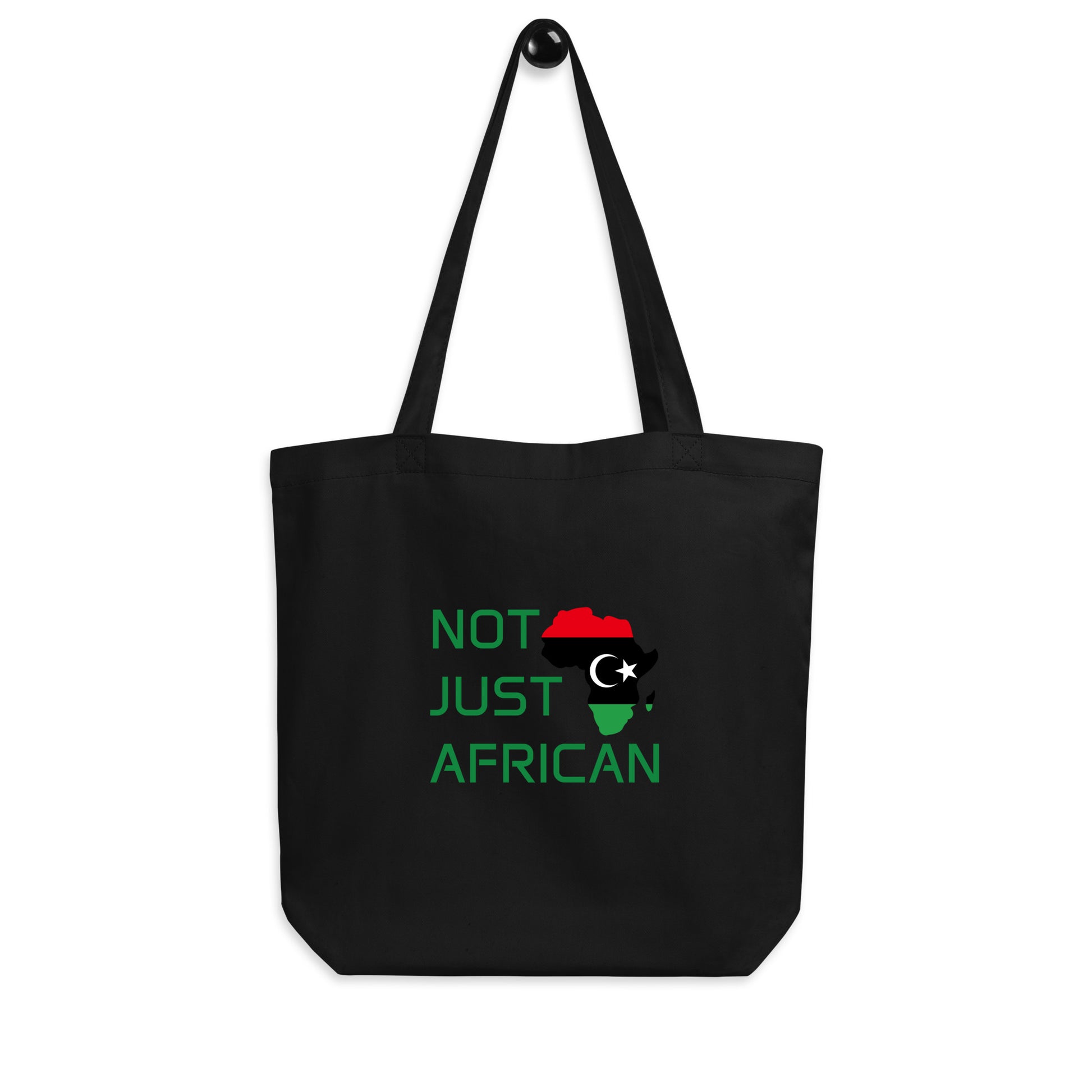 Tote bag featuring Africa silhouette filled with Libya Flag – Not Just African by Brush Africa
