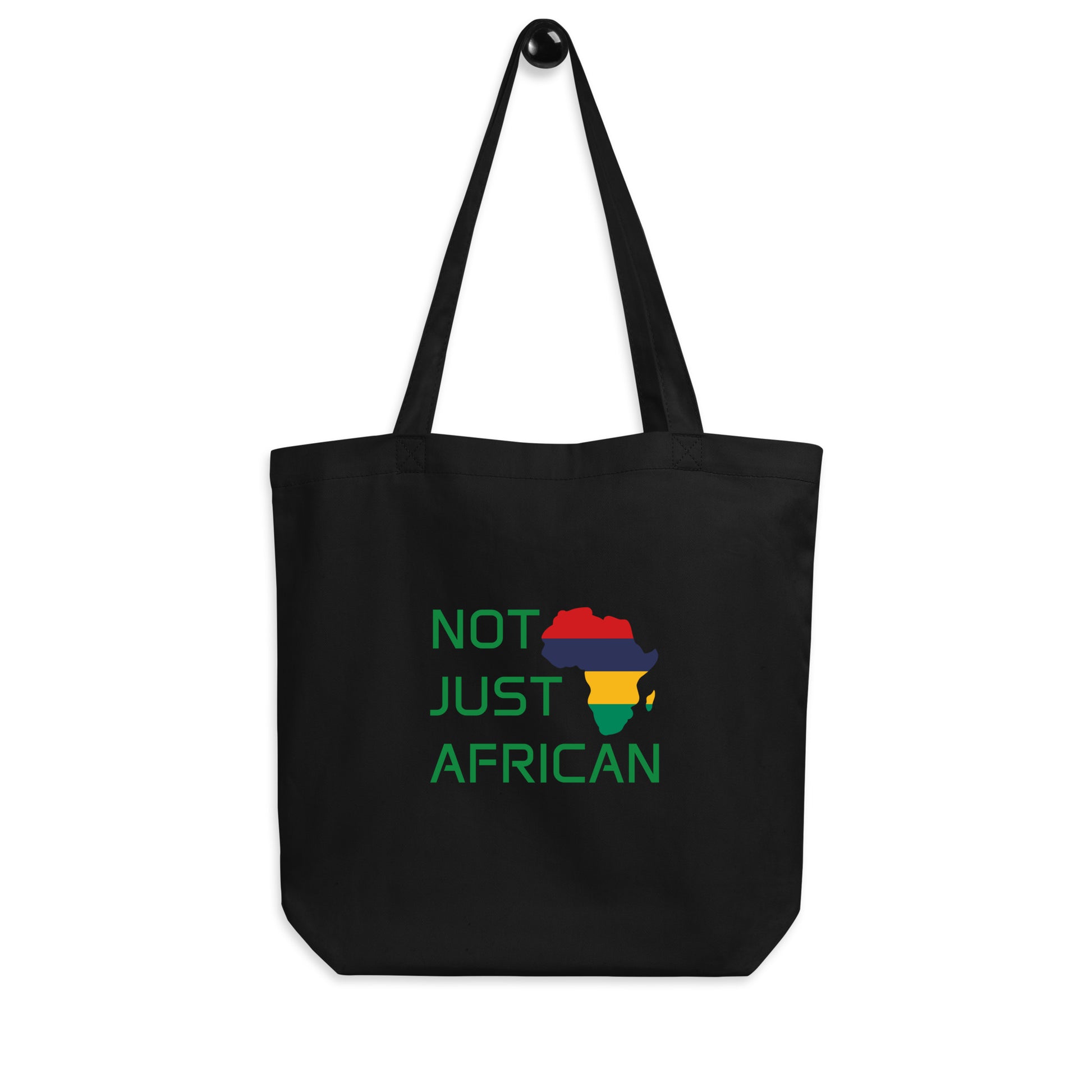 Tote bag featuring Africa silhouette filled with Mauritius Flag – Not Just African by Brush Africa
