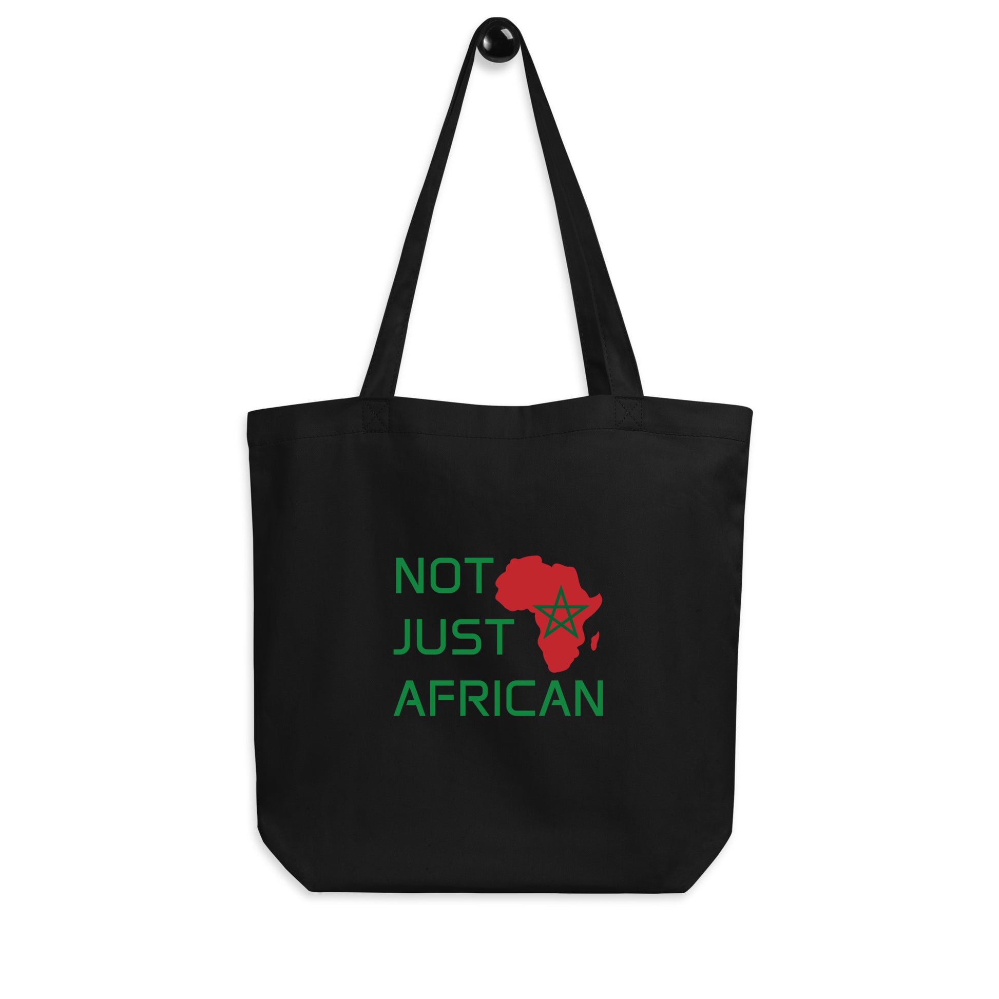 Tote bag featuring Africa silhouette filled with Morocco Flag – Not Just African by Brush Africa
