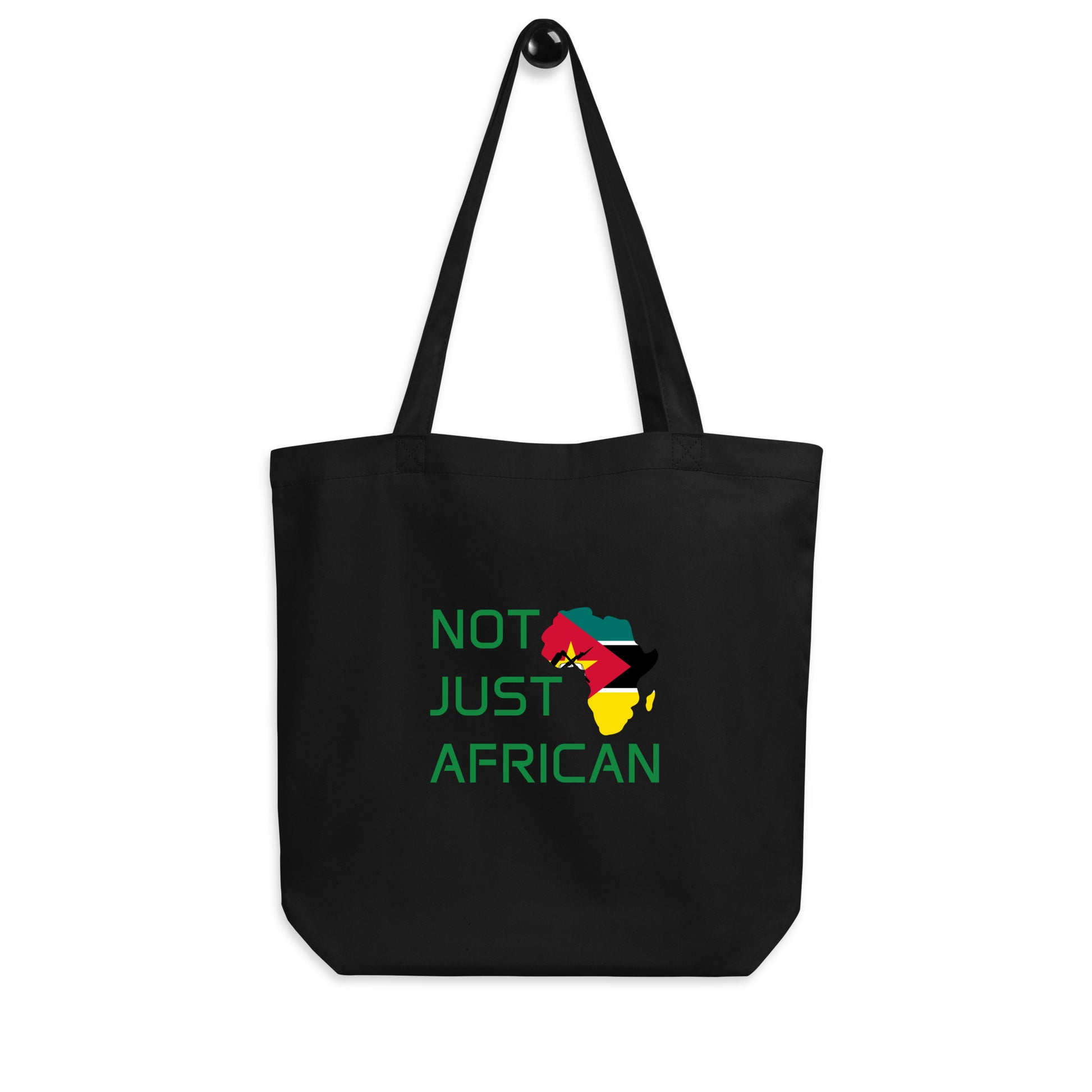 Tote bag featuring Africa silhouette filled with Mozambique Flag – Not Just African by Brush Africa
