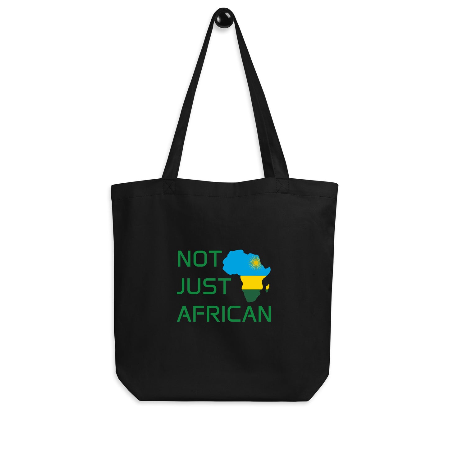 Tote bag featuring Africa silhouette filled with Rwanda Flag – Not Just African by Brush Africa
