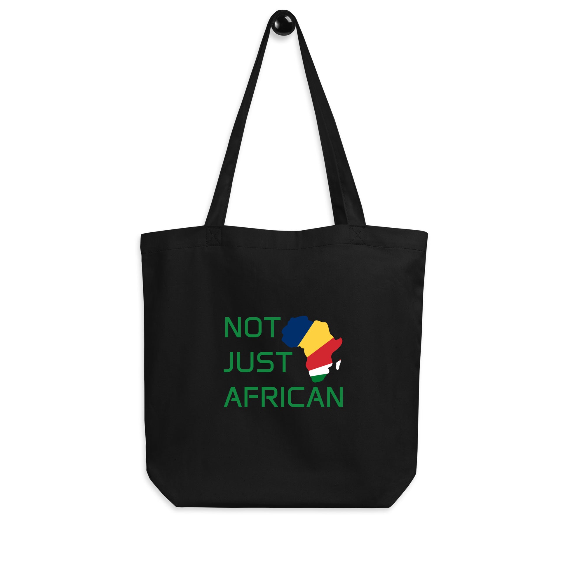 Tote bag featuring Africa silhouette filled with Seychelles Flag – Not Just African by Brush Africa
