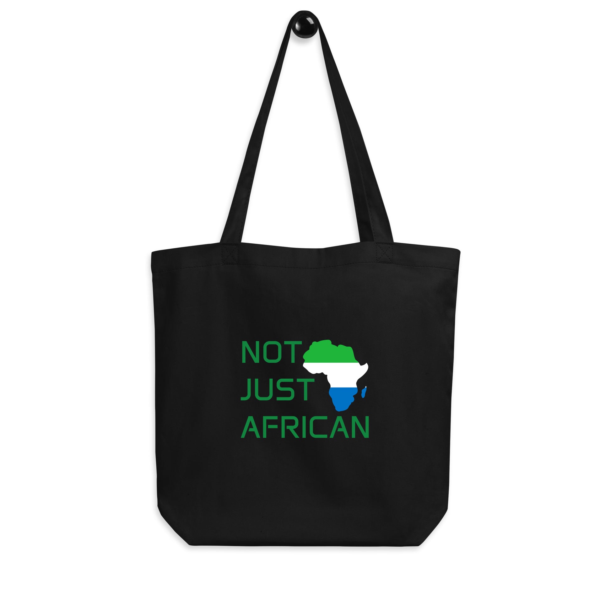 Tote bag featuring Africa silhouette filled with Sierra Leone Flag – Not Just African by Brush Africa
