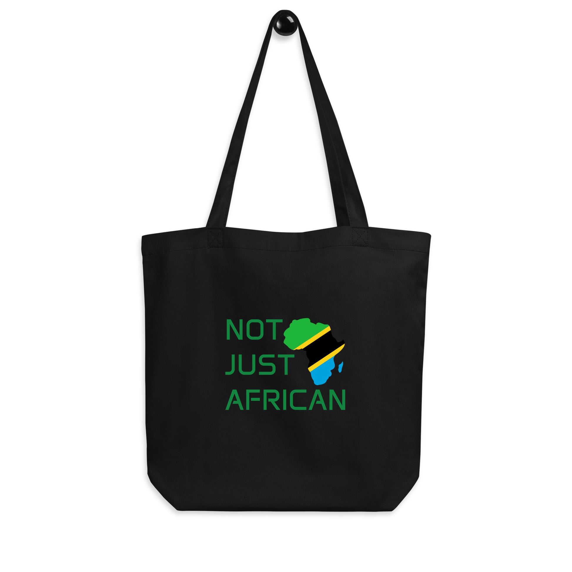 Tote bag featuring Africa silhouette filled with Tanzania Flag – Not Just African by Brush Africa
