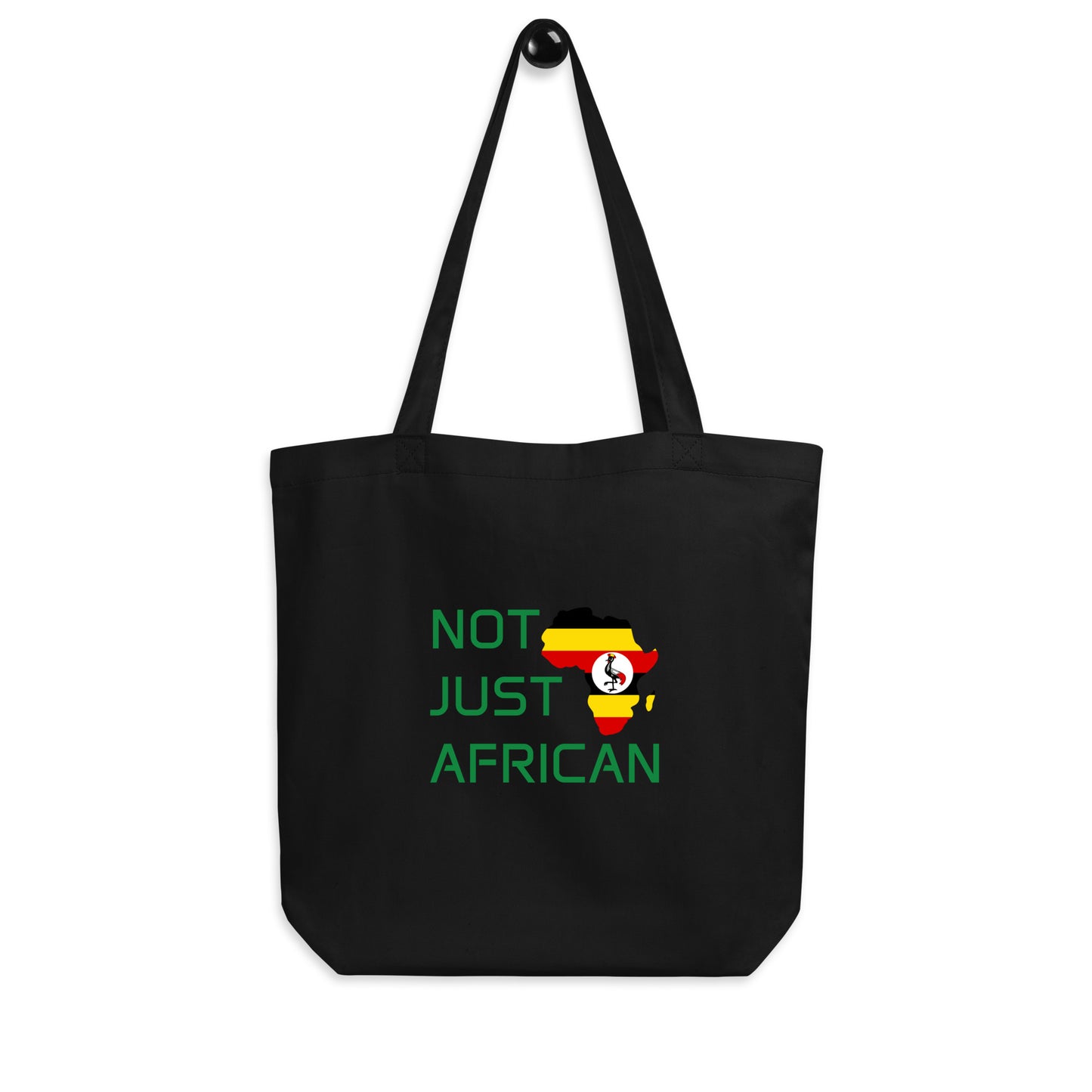 Tote bag featuring Africa silhouette filled with Uganda Flag – Not Just African by Brush Africa
