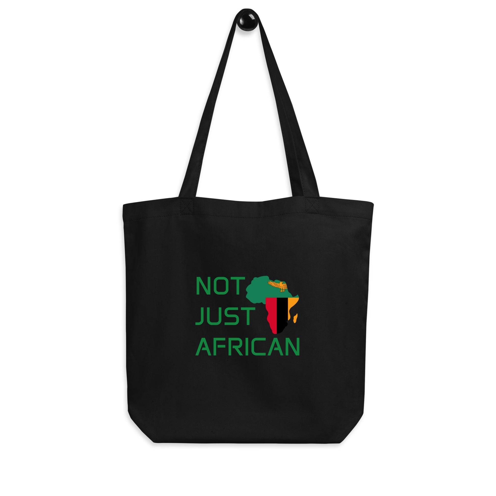 Tote bag featuring Africa silhouette filled with Zambia Flag – Not Just African by Brush Africa
